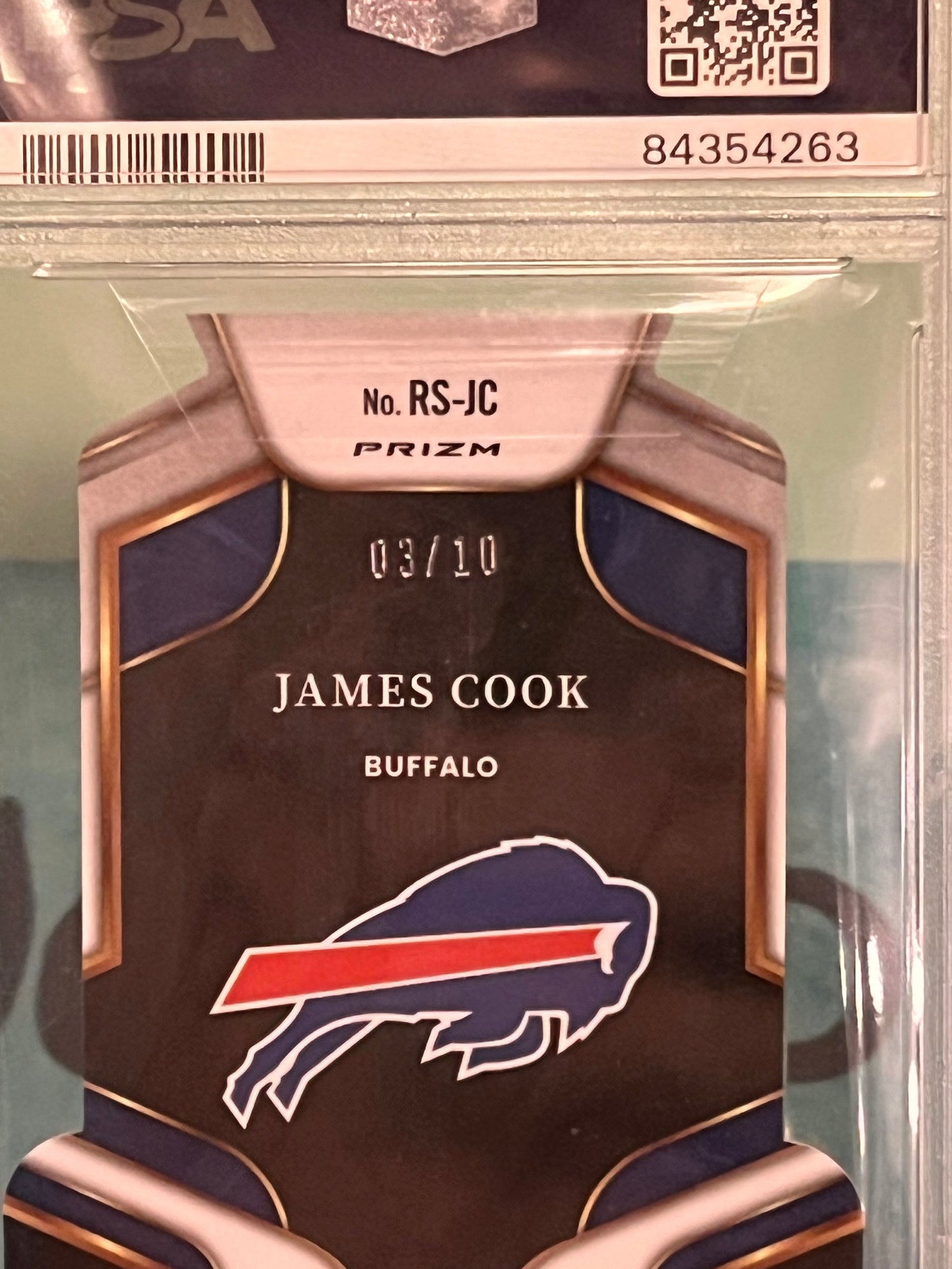 2022 Panini Select Die Cut PSA 10 James Cook Rookie Gold Prizm Auto /10