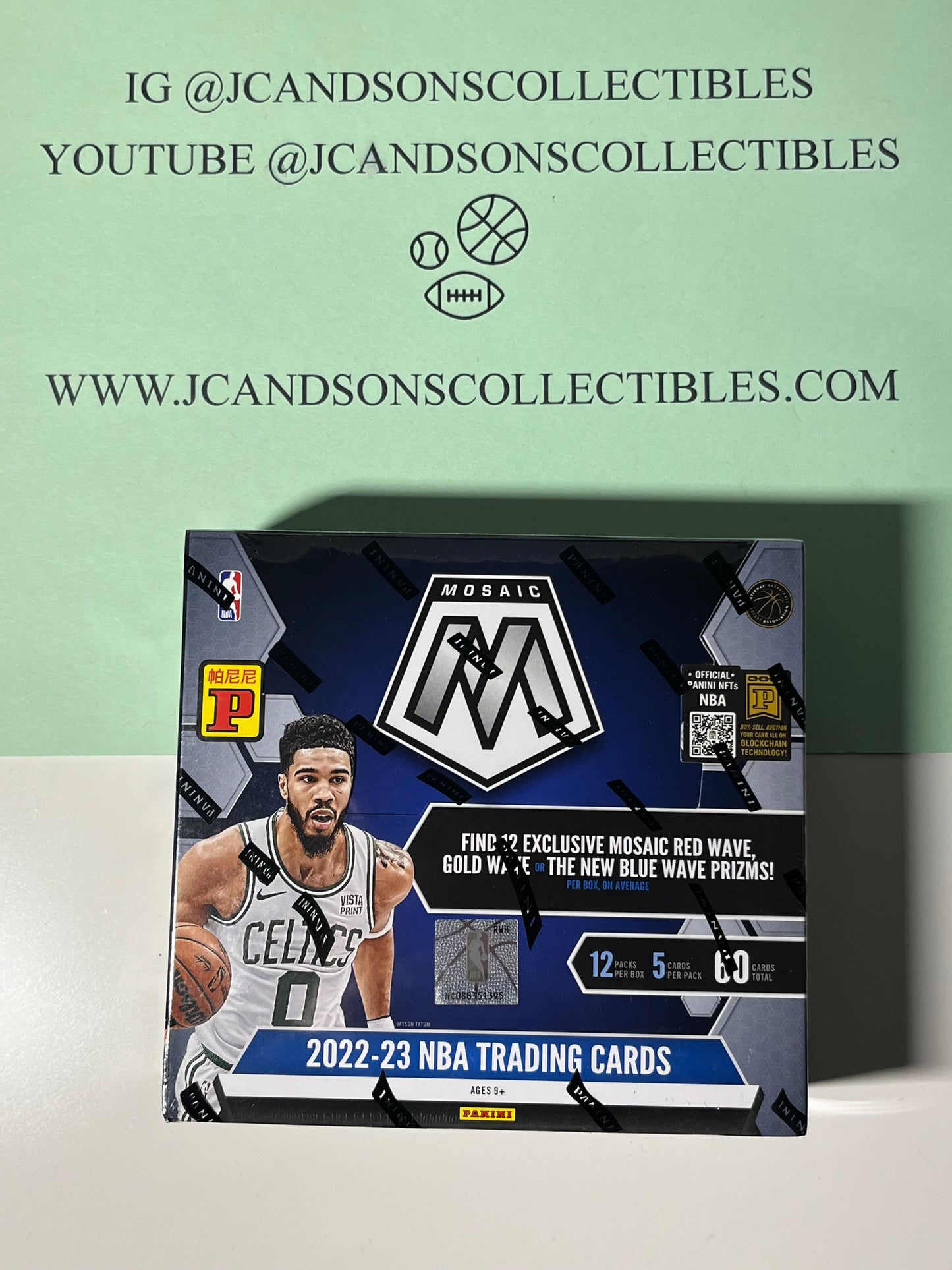 2022-23 Panini Mosaic NBA Basketball ASIA TMall Hobby Box - New Sealed - 12 Prizms