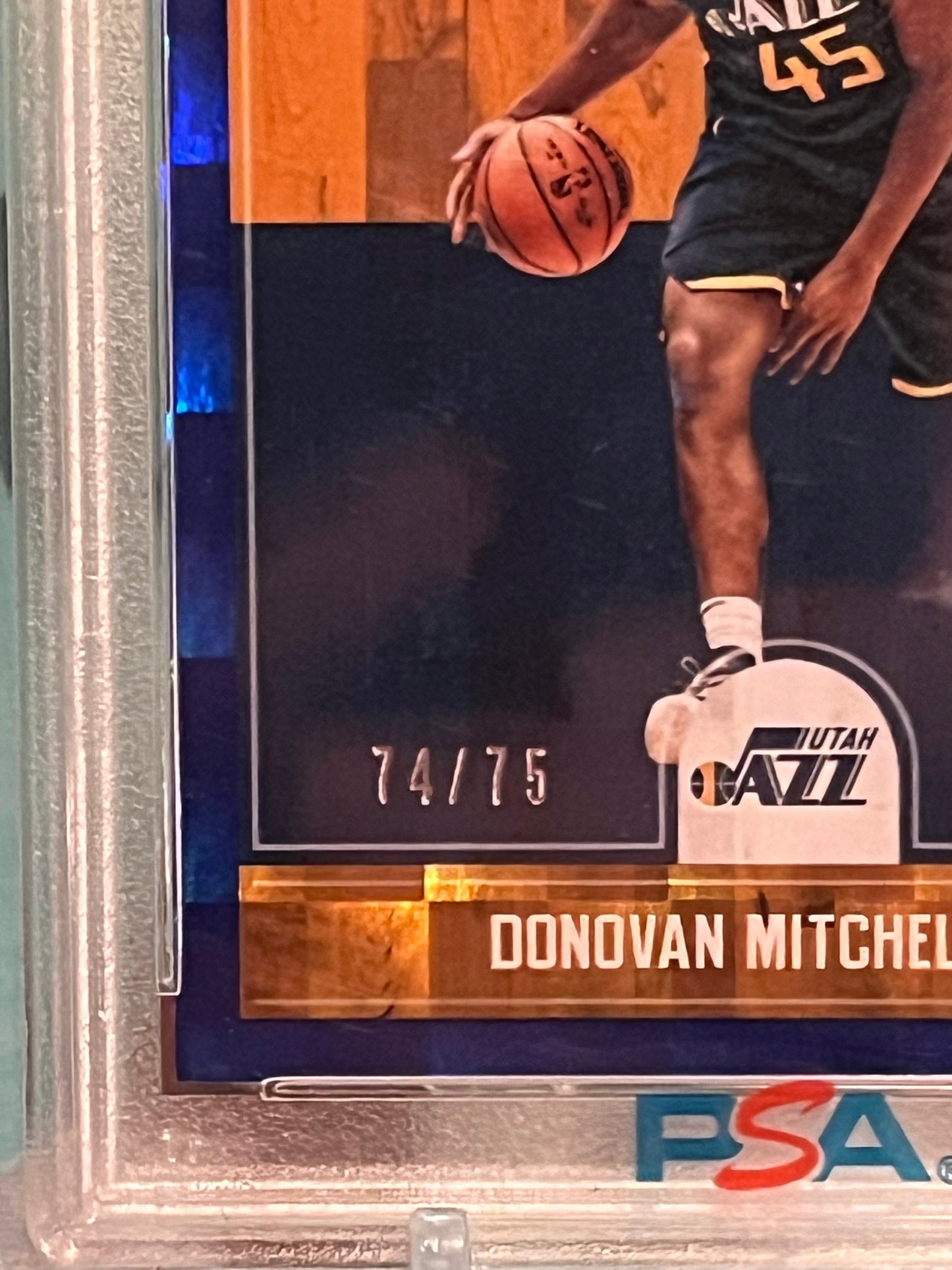 2017-18 NBA Hoops Blue Checkerboard /75 Donovan Mitchell PSA 9 GEM MT Rookie RC