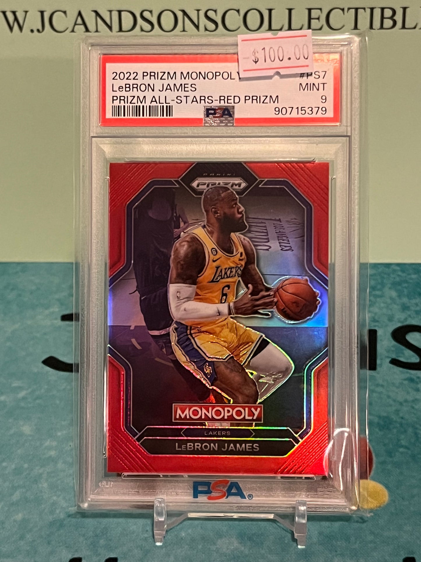 2022-23 Panini Prizm Monopoly AS Red Lebron James /99 PSA 9