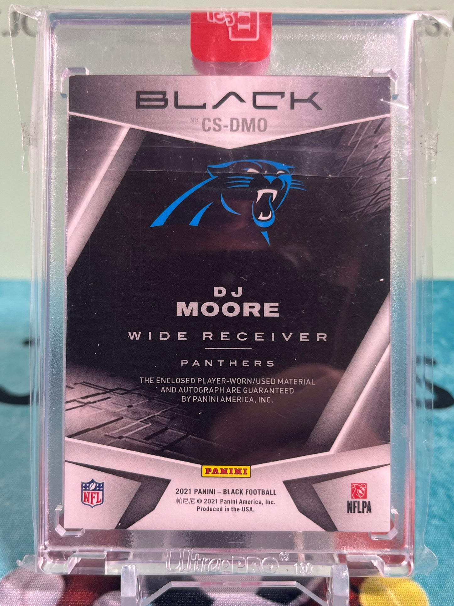 2021 Panini Prizm Black DJ Moore 1/1 Auto Game Worn Jersey Patch RPA. Mint