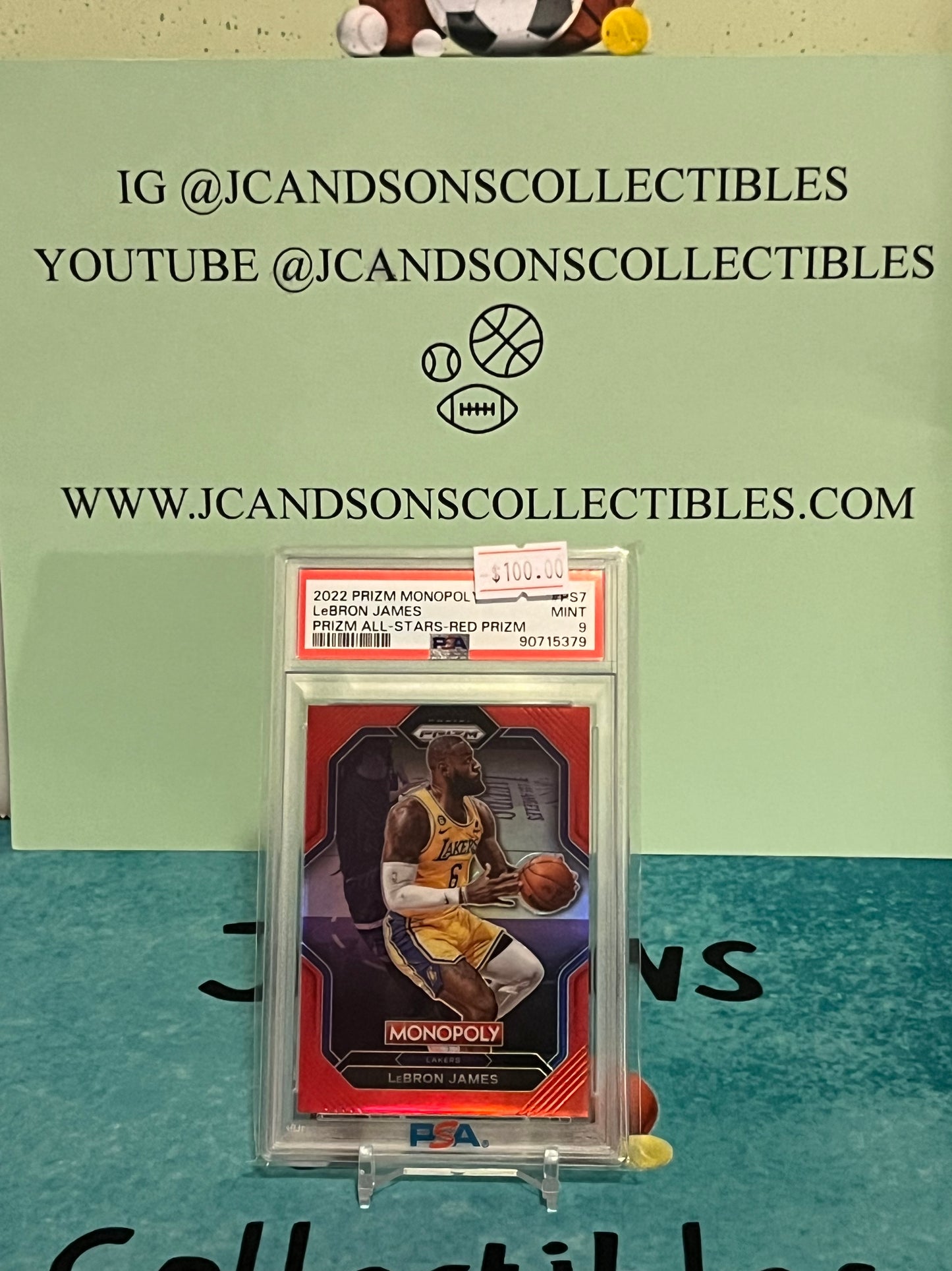 2022-23 Panini Prizm Monopoly AS Red Lebron James /99 PSA 9