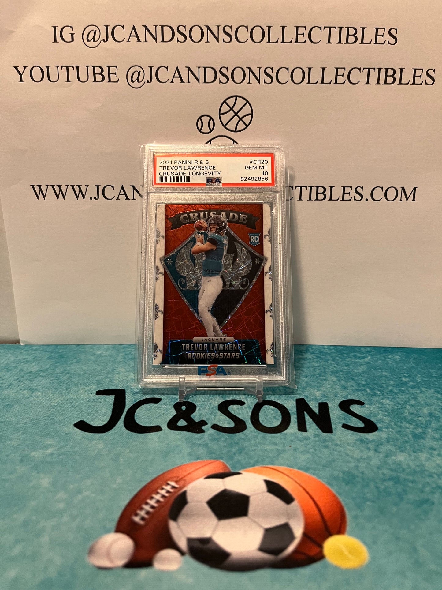 2021 Panini Prizm Rookies and Stars Trevor Lawrence Crusade Longevity PSA 10 Pop 37