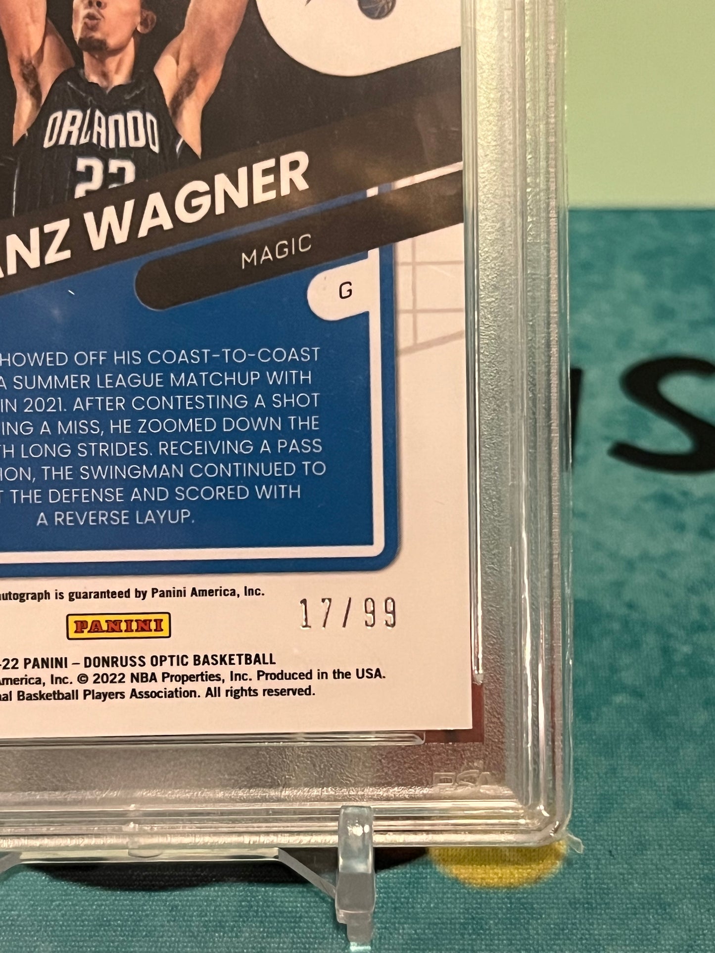 2021-22 Optic Opti Graphs AUTO #/99 Franz Wagner RC PSA 9 GEM MINT Magic