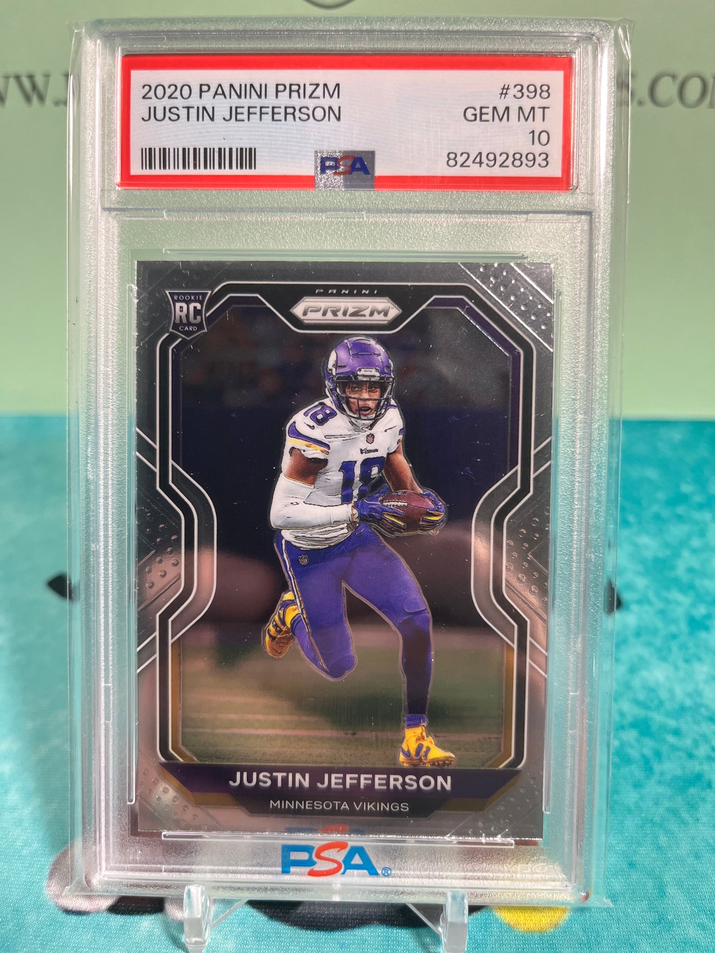 2020 Prizm Justin Jefferson Rookie Card RC #398 PSA 10 GEM MINT Vikings
