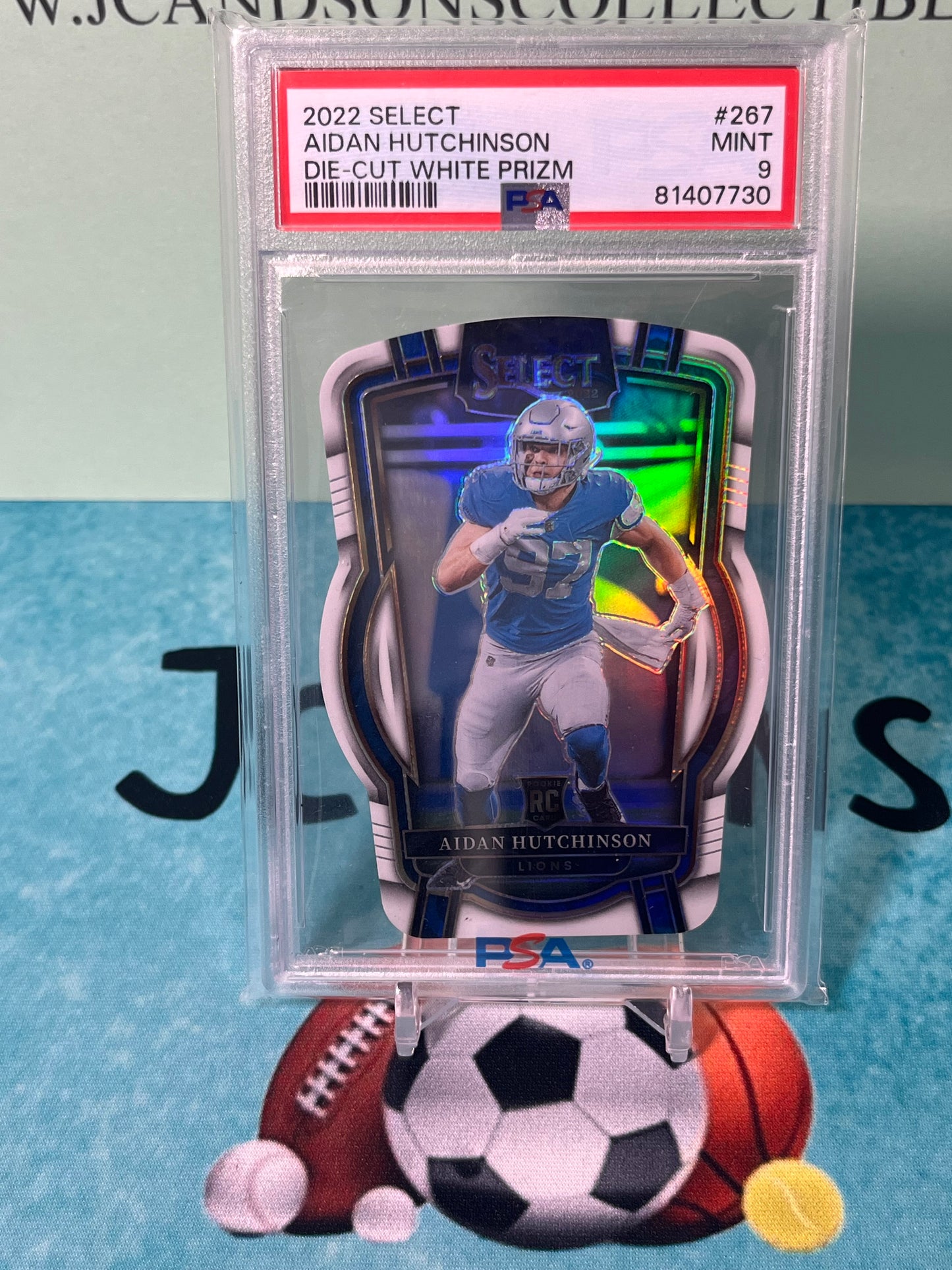 2022 Select NFL Football Aidan Hutchinson White Die Cut /49 PSA 9