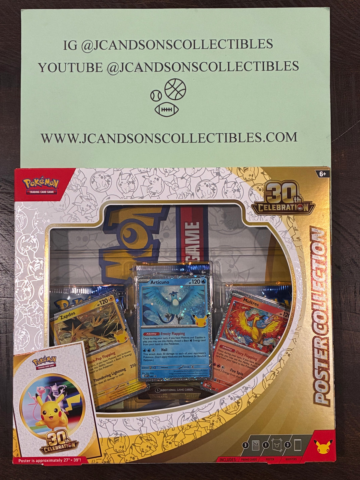Pokémon TCG 30th Celebration Poster Collection Box Pikachu Birds English