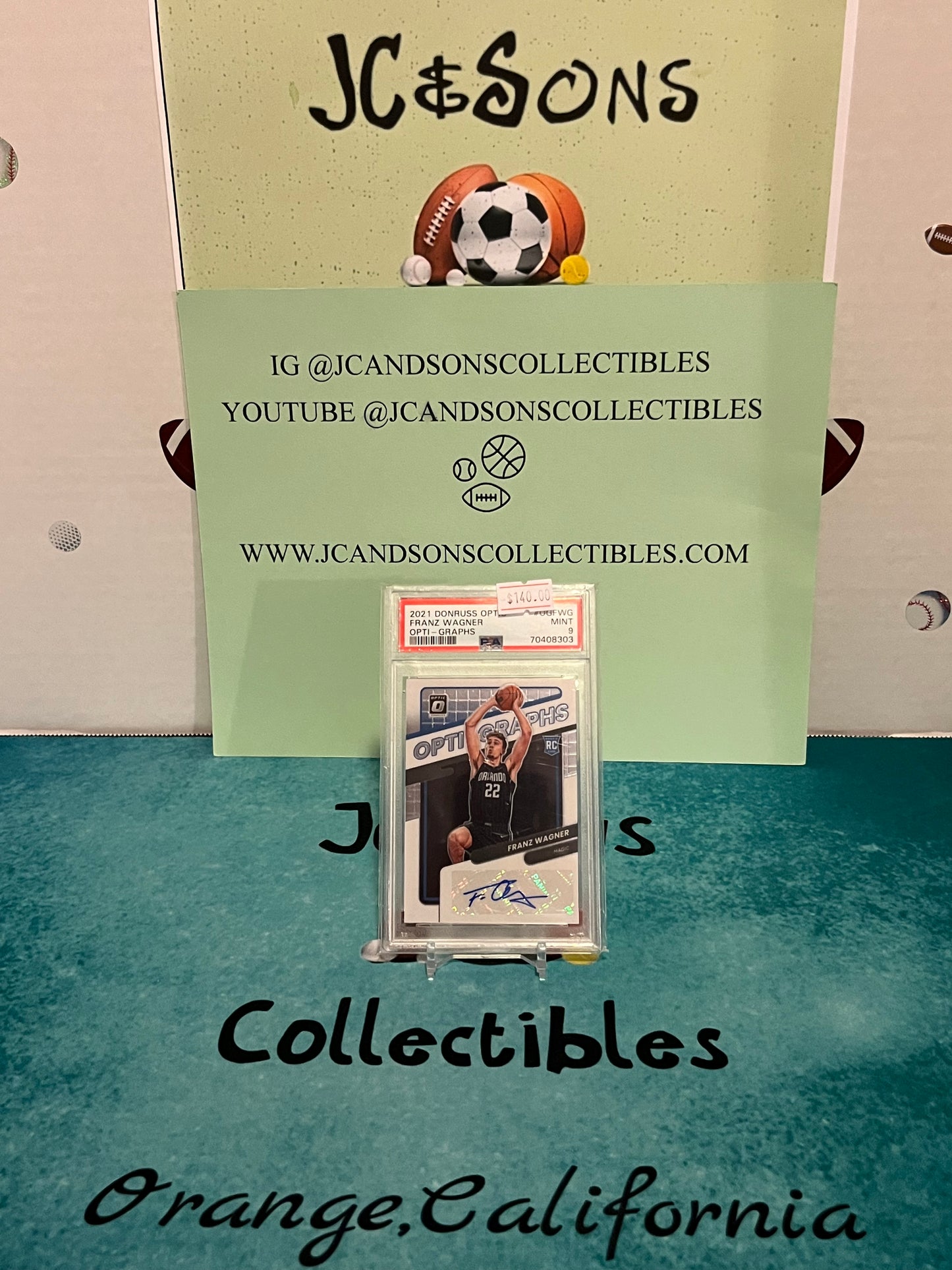 2021-22 Optic Opti Graphs AUTO #/99 Franz Wagner RC PSA 9 GEM MINT Magic