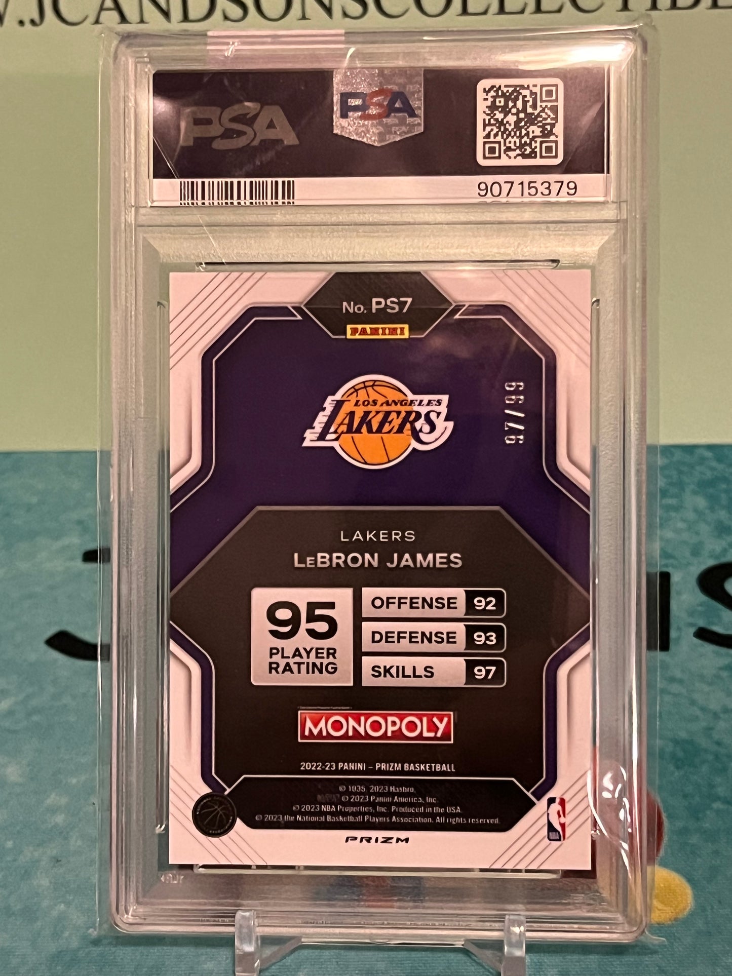 2022-23 Panini Prizm Monopoly AS Red Lebron James /99 PSA 9