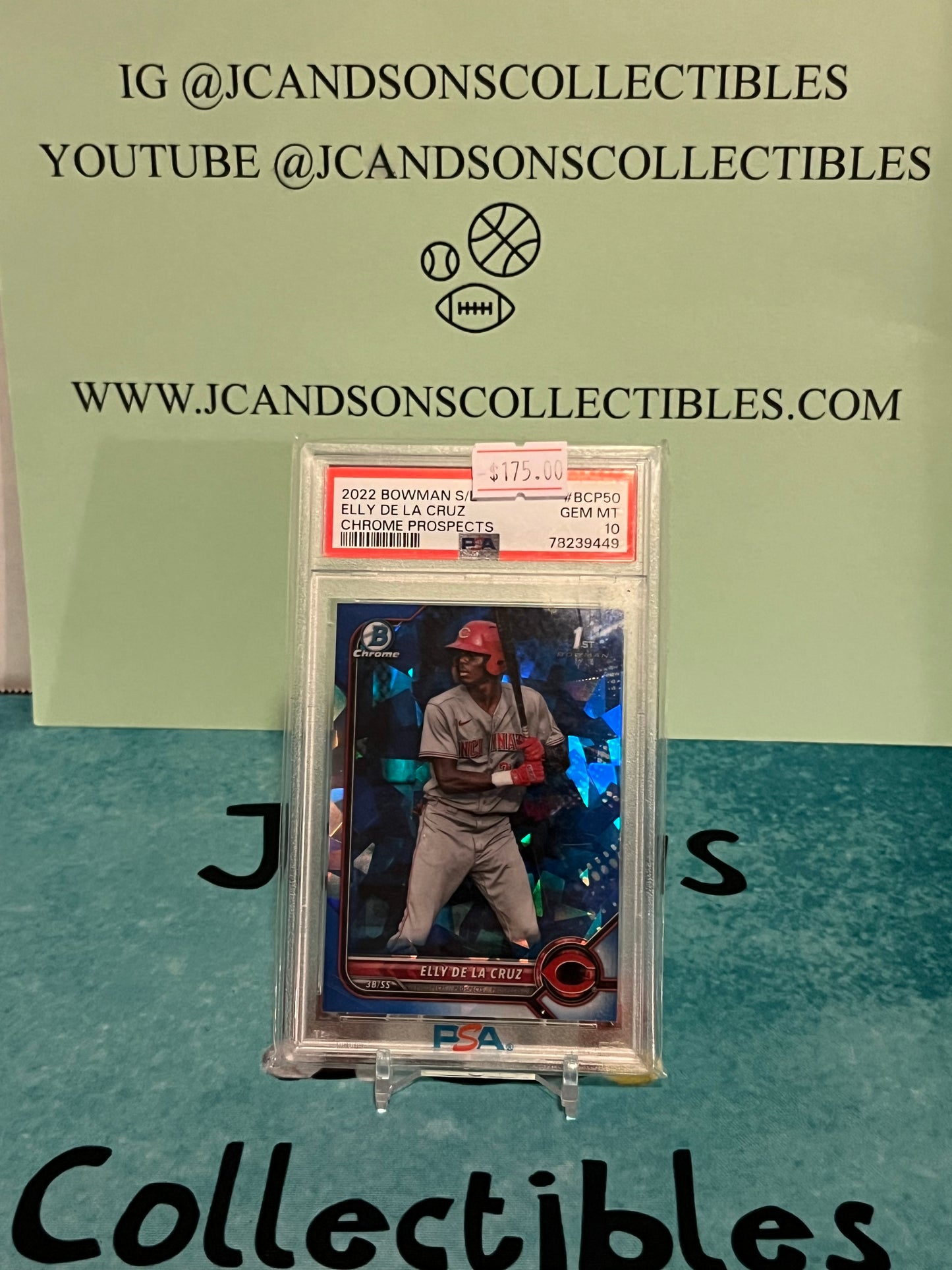 2022 Bowman Chrome SAPPHIRE Edition 1ST ELLY DE LA CRUZ Reds PSA 10 GEM MINT