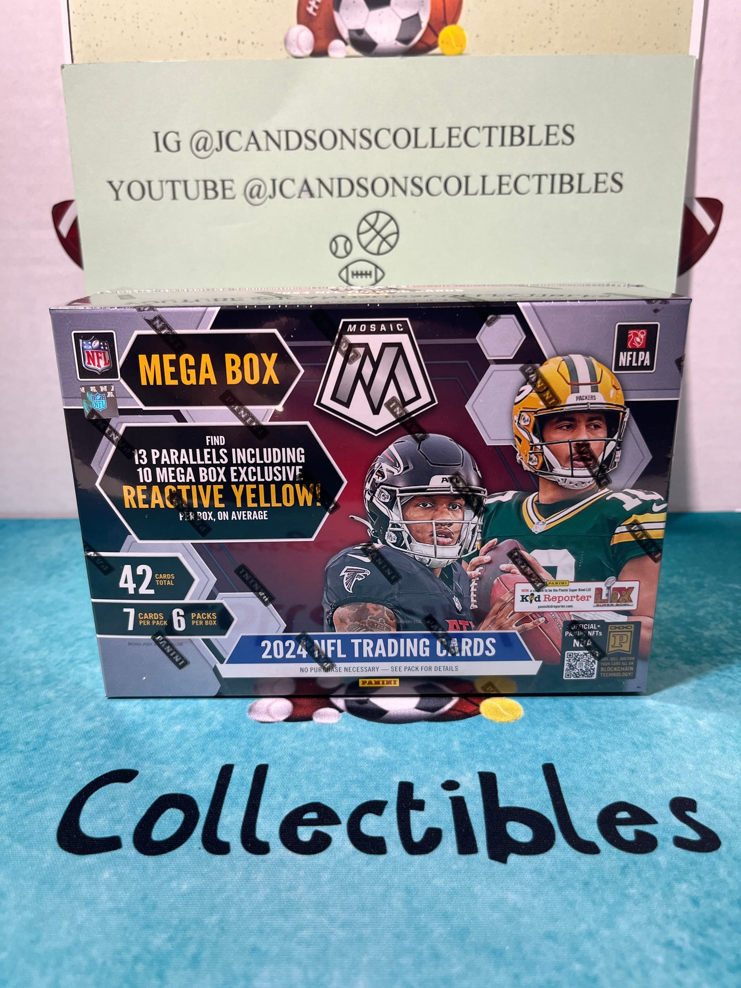 2024 Panini Mosaic Football Mega Box NFL Trading Cards - Factory Sealed