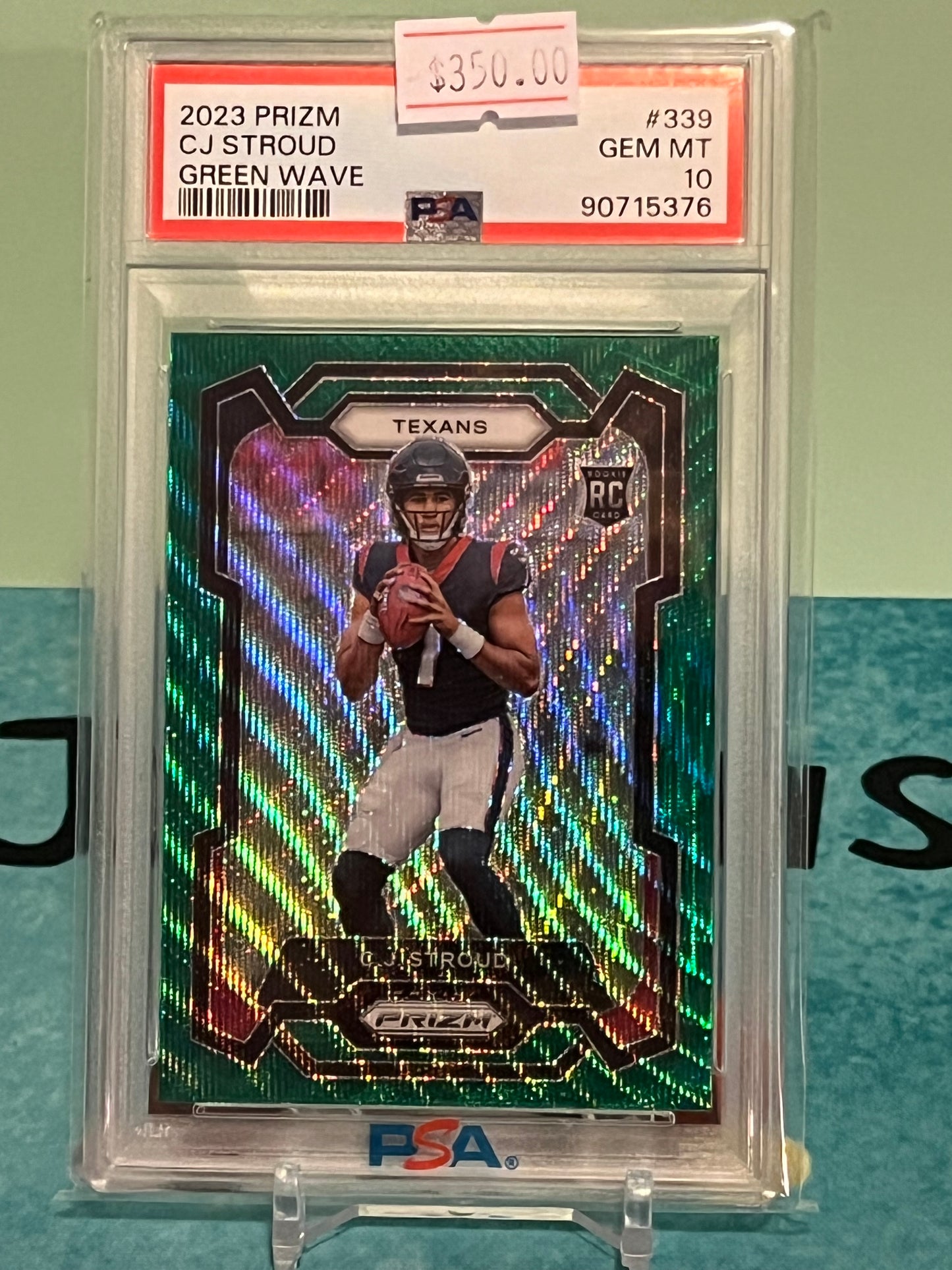 CJ Stroud #339 Green Prizm Rookie Card PSA 10 2023 Prizm Football Texans RC
