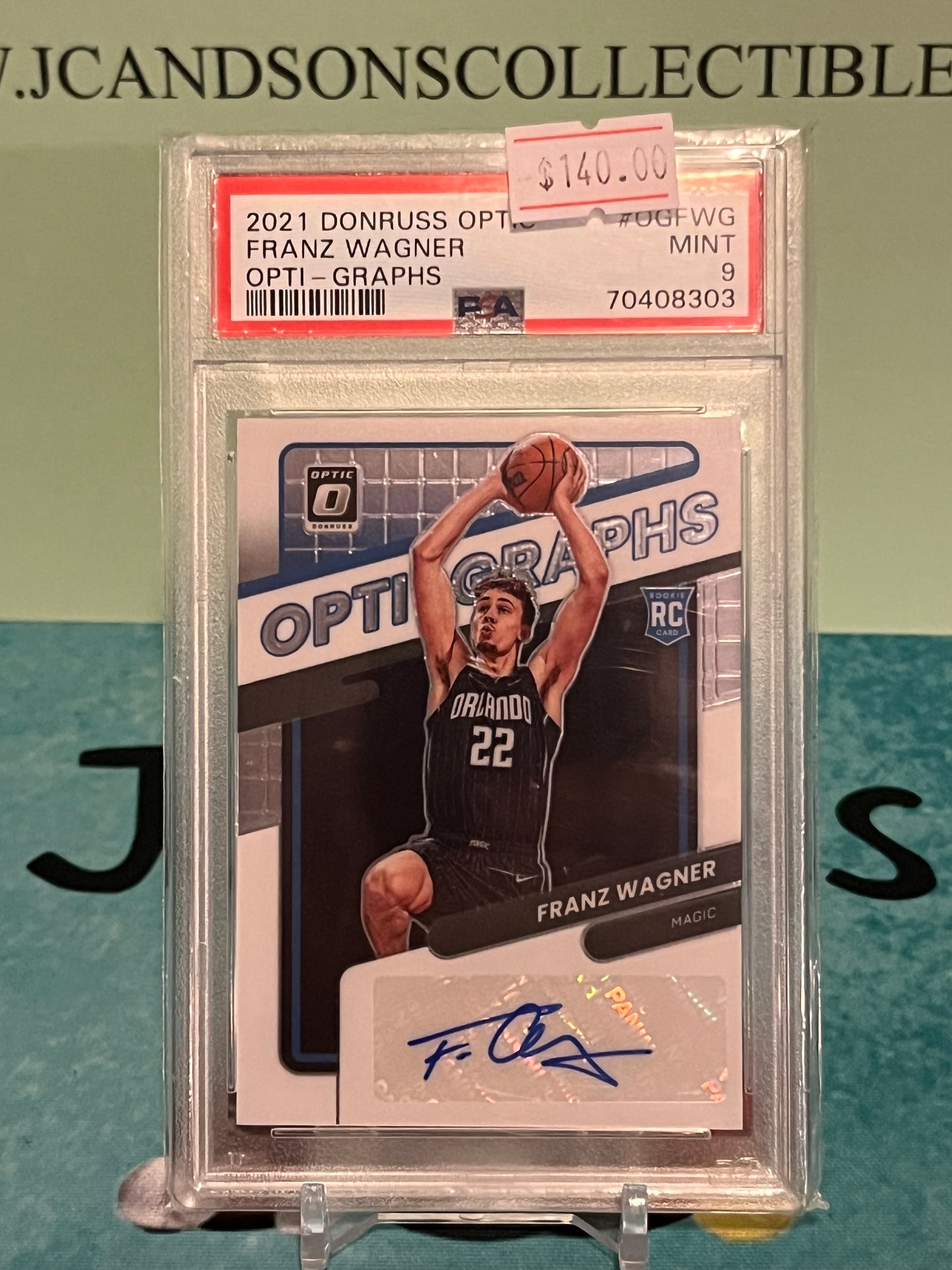 2021-22 Optic Opti Graphs AUTO #/99 Franz Wagner RC PSA 9 GEM MINT Magic