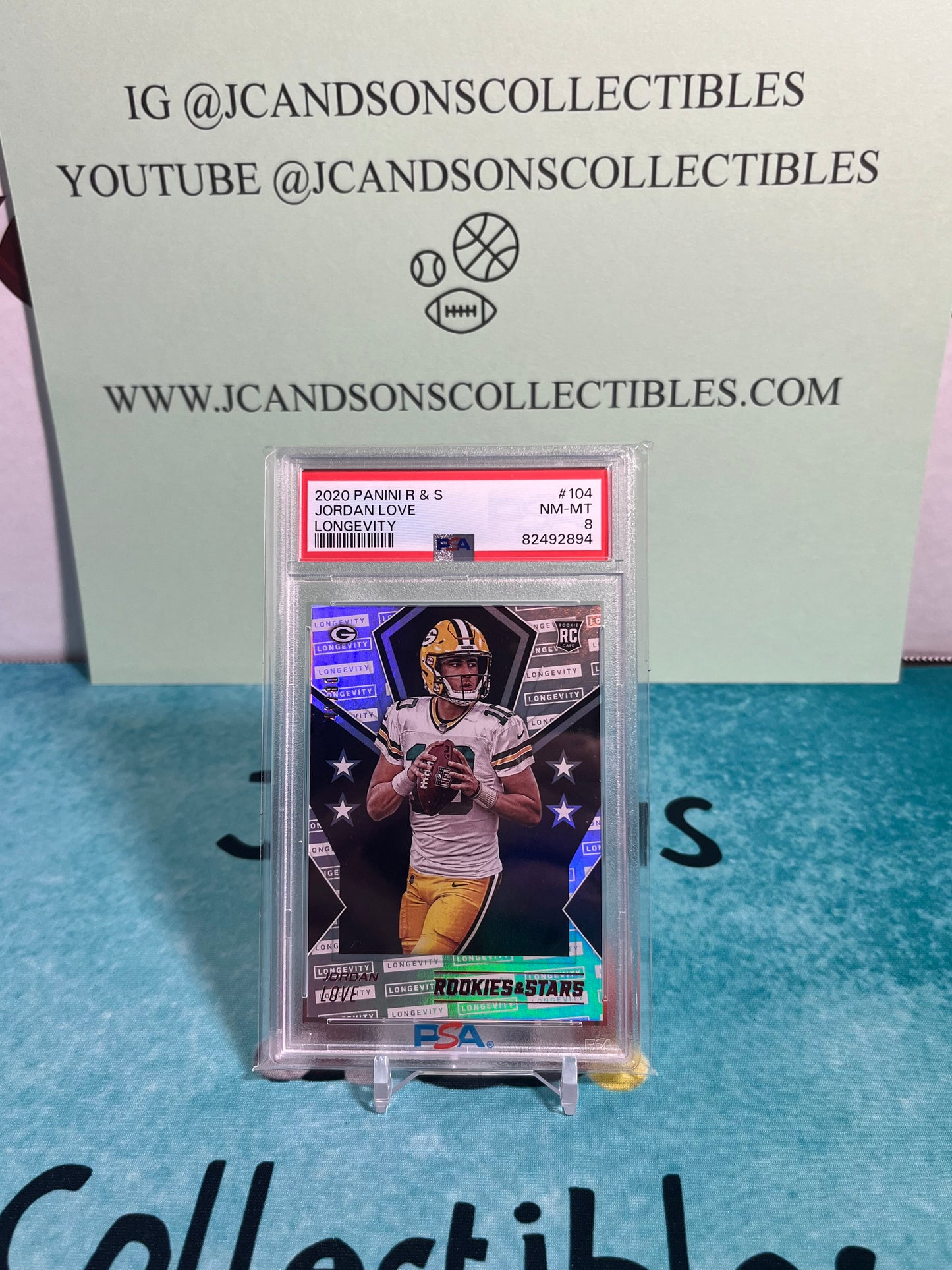 2020 Panini Jordan Love Rookies And Stars Longevity 48/80 Very Low Pop PSA 8