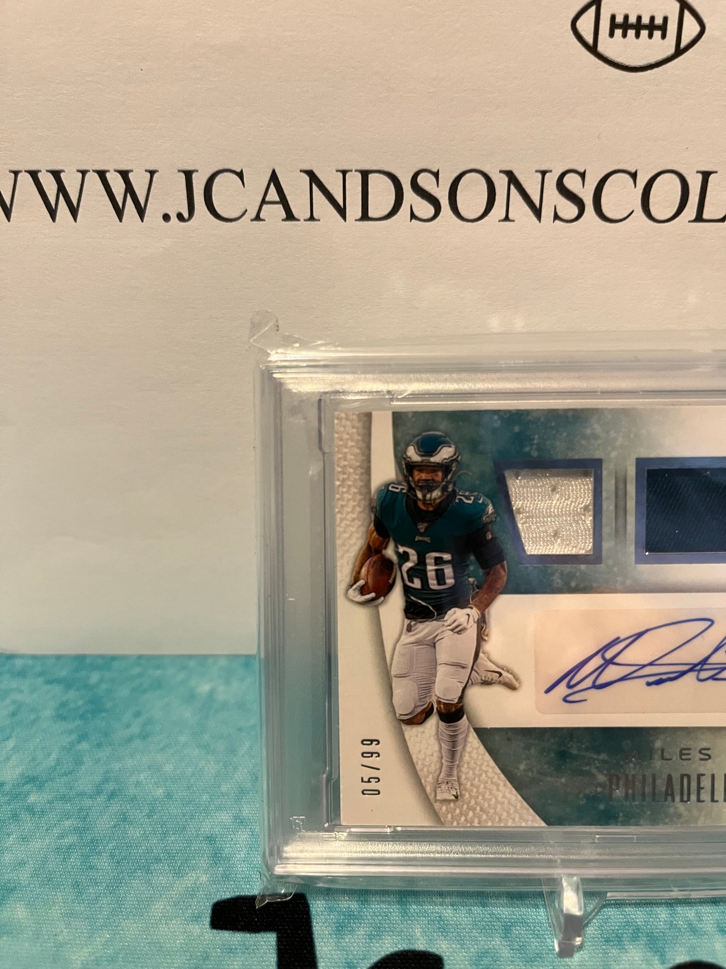2019 Panini Chronicles Miles Sanders Momentum Triple Jersey Autograph /99 PSA 10 Pop 1