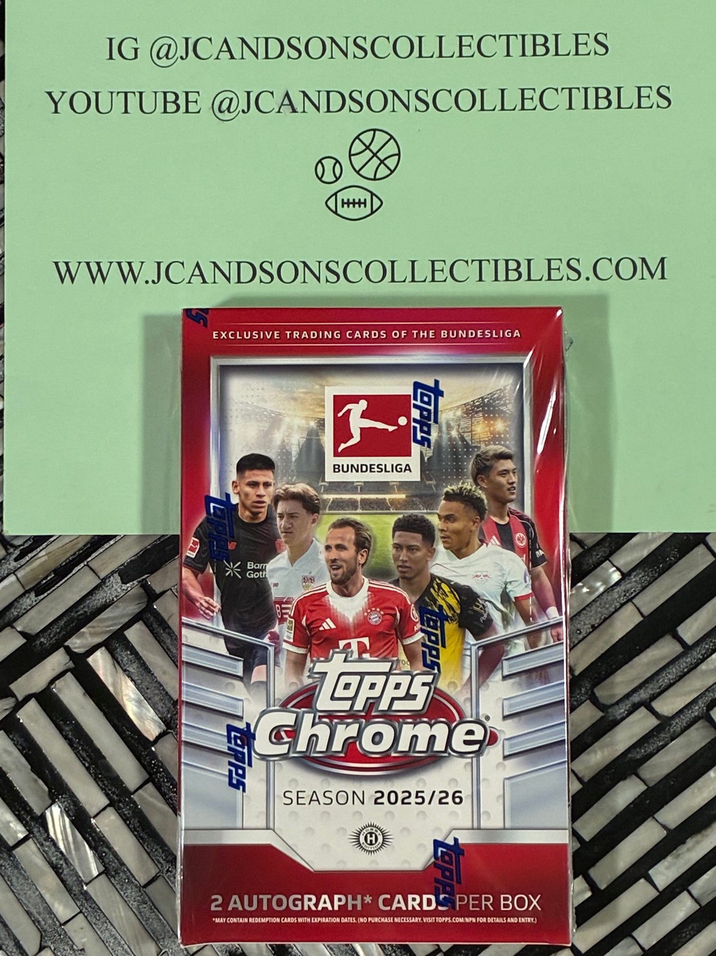 2025/26 TOPPS CHROME BUNDESLIGA SOCCER HOBBY BOX New Sealed 2 Auto PER BOX