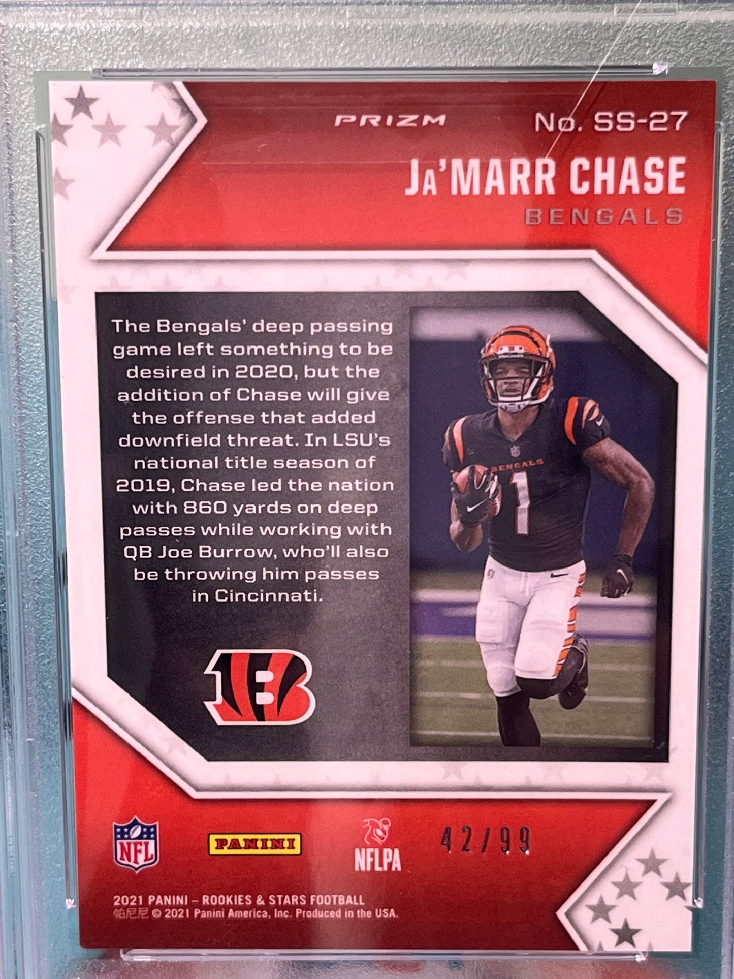 2021 Rookies & Stars JaMarr Chase Star Studded Red Scope PSA 10 /99