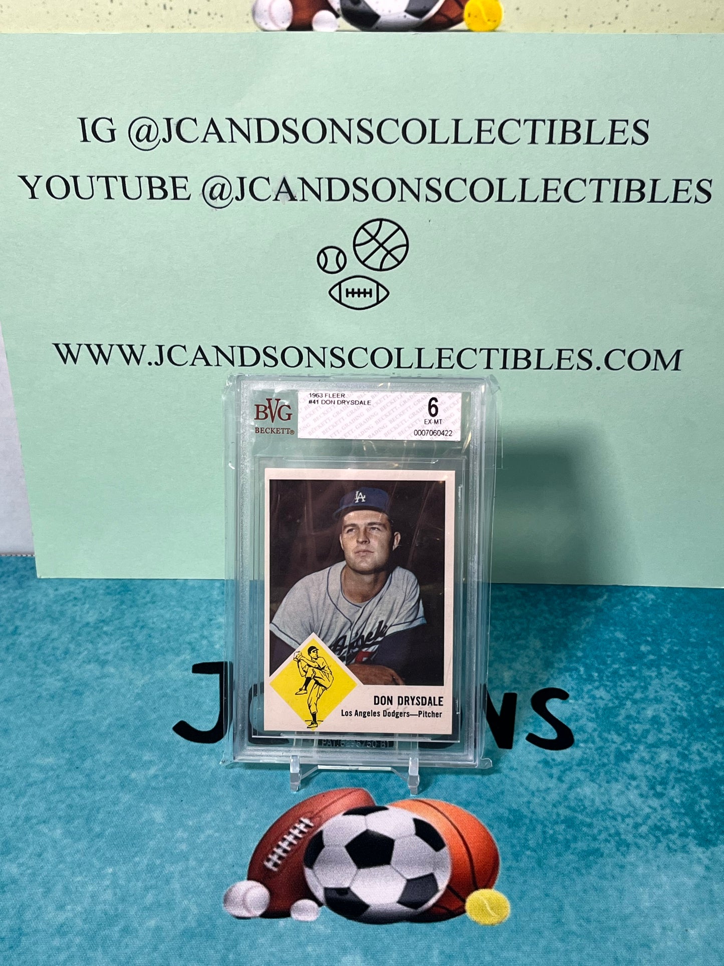 1963 Fleer Don Drysdale #41 BGS 6 HOF