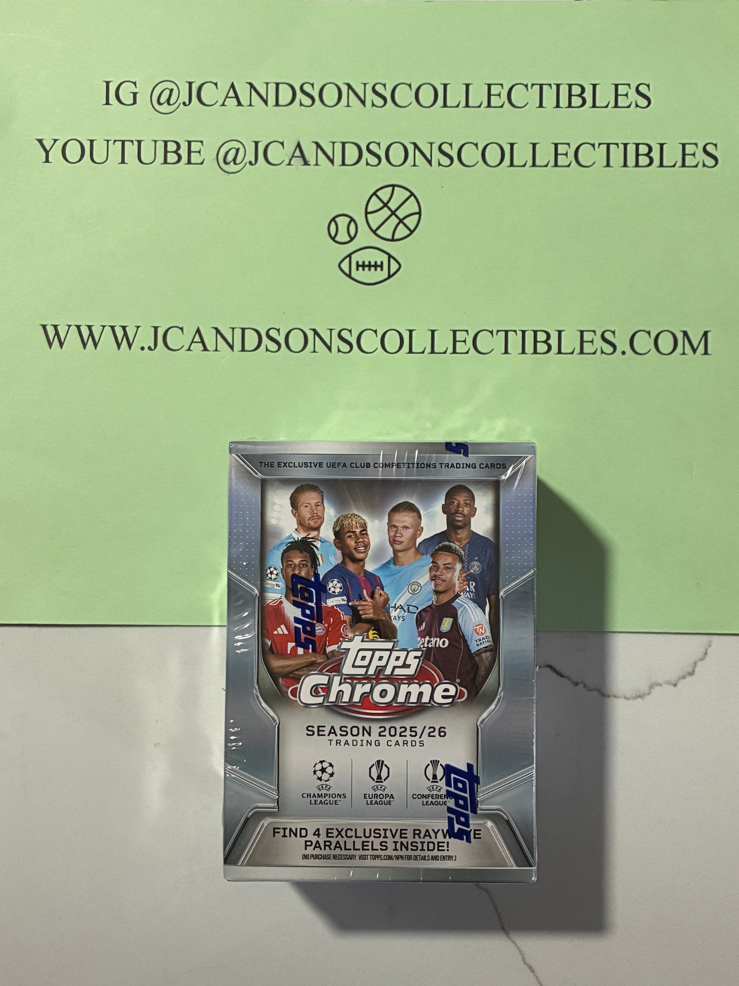 2025-26 TOPPS CHROME UEFA Soccer Club Competitions BLASTER BOX FACTORY SEALED