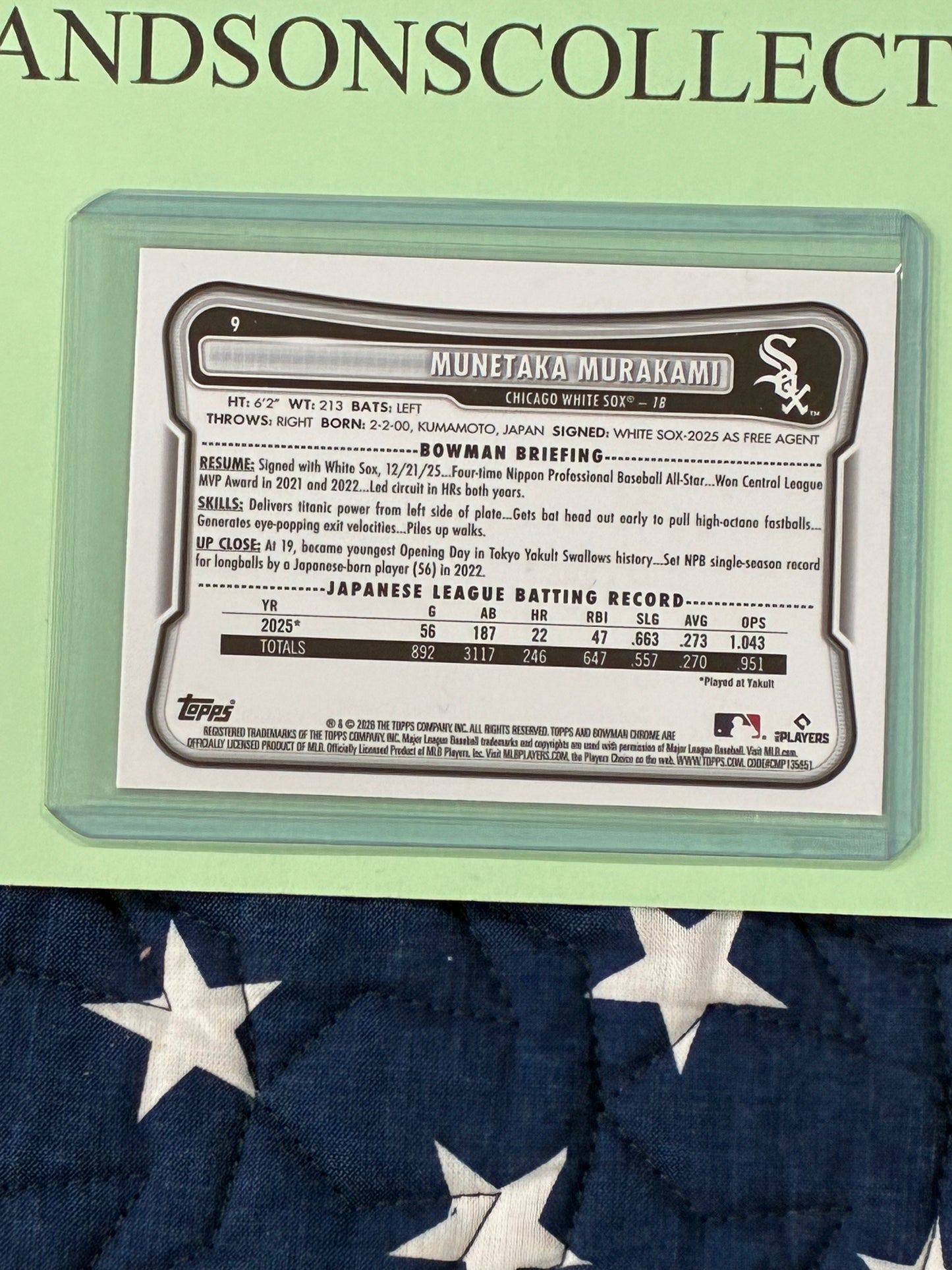 2026 Bowman Chrome Munetaka Murakami RC Rookie Mojo Refractor #9 White Sox