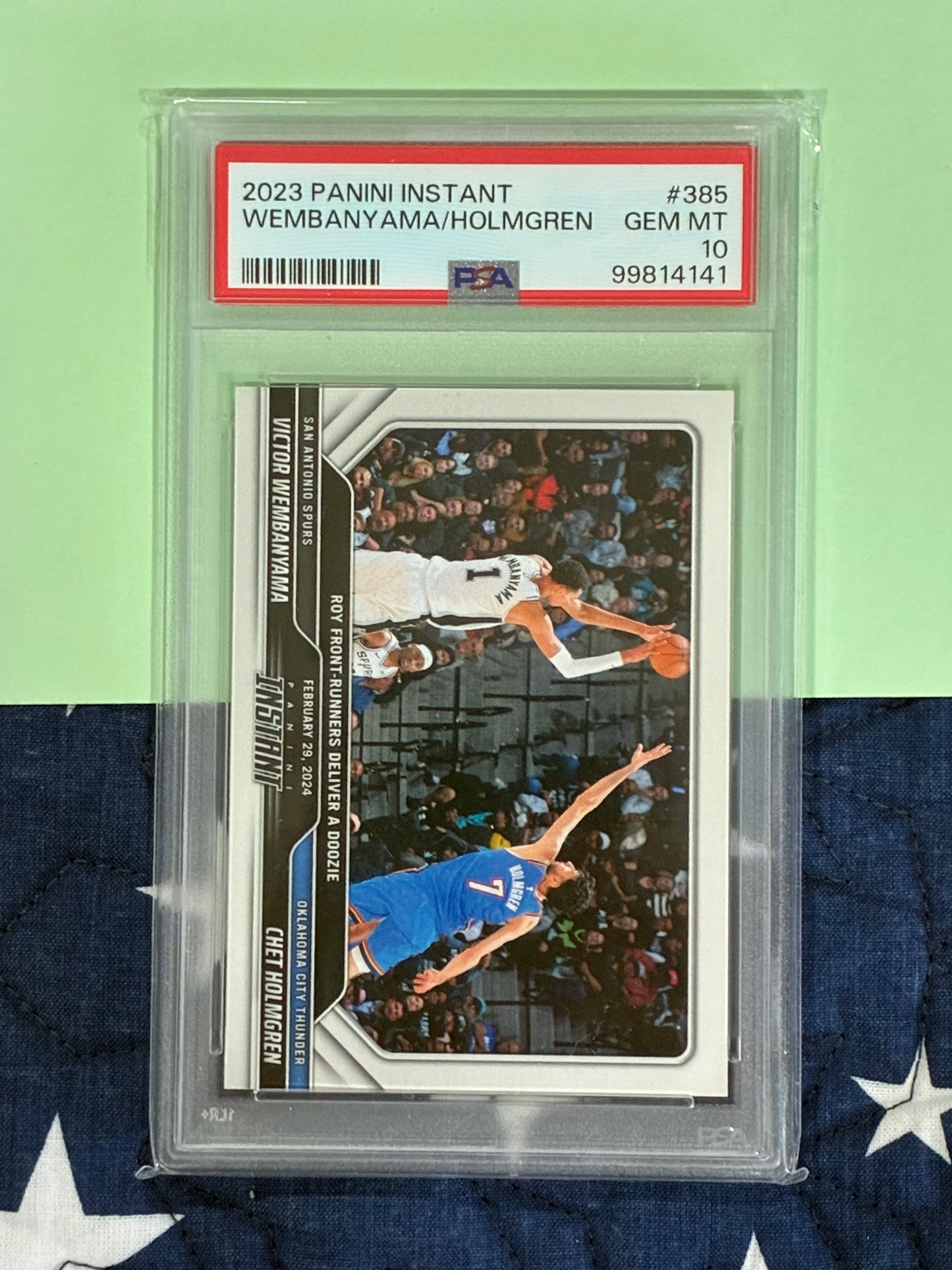 Victor Wembanyama / Chet Holmgren 2023-24 Panini #385 NBA Card 1 of 2783 PSA 10
