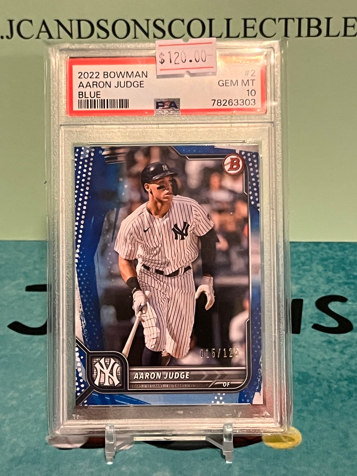 2022 Bowman Aaron Judge Blue /125 PSA 10