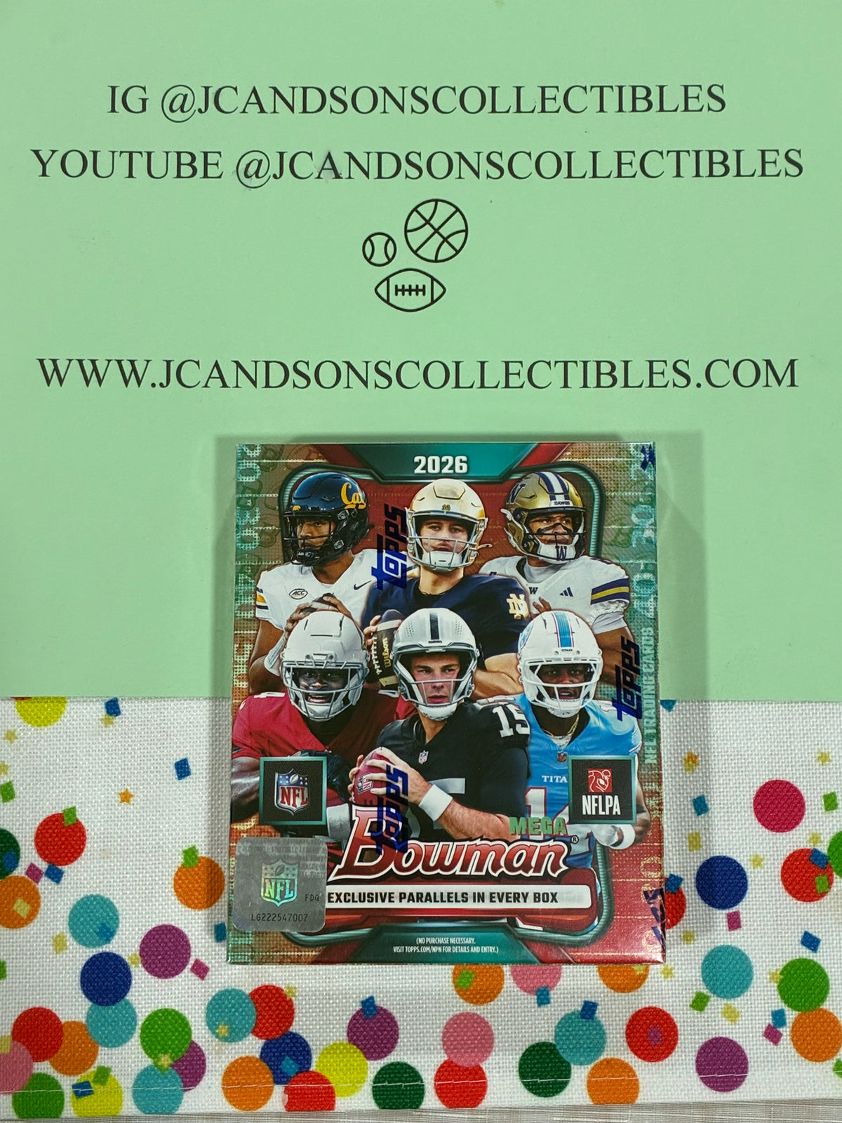 Bowman 2026 NFL Football Mega Box! 1st Topps Bowman Chrome Autos!