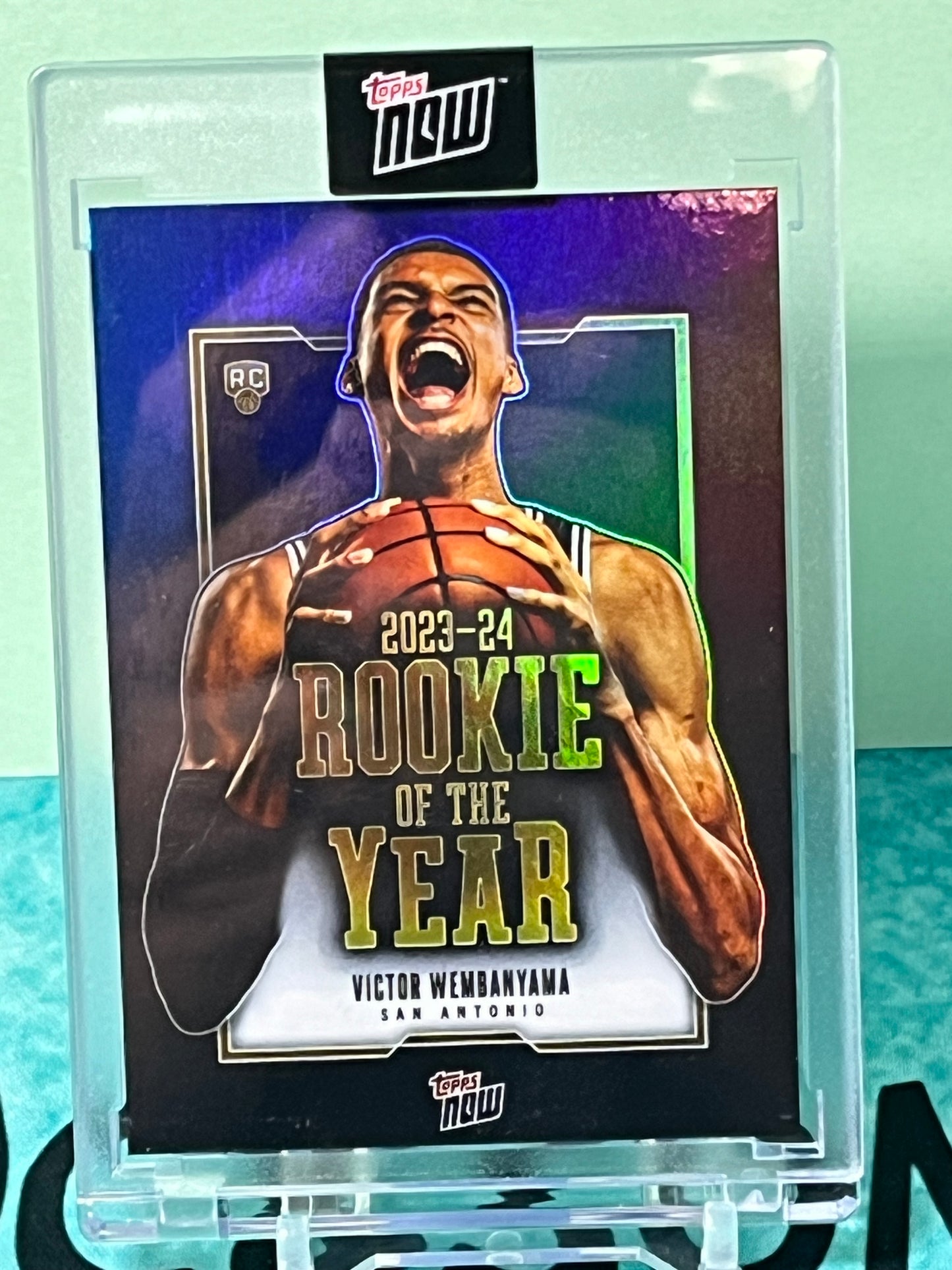 2023-24 TOPPS NOW #VW-6 VICTOR WEMBANYAMA "ROOKIE OF THE YEAR" RC SPURS HOLO