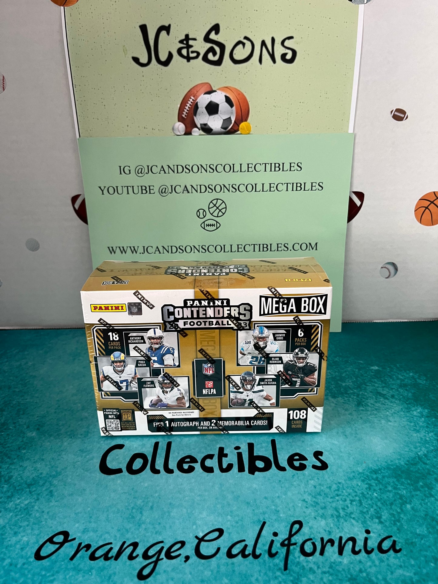 2023 Panini NFL Contenders Football Mega Box Factory Sealed 1 AUTO 2 MEM