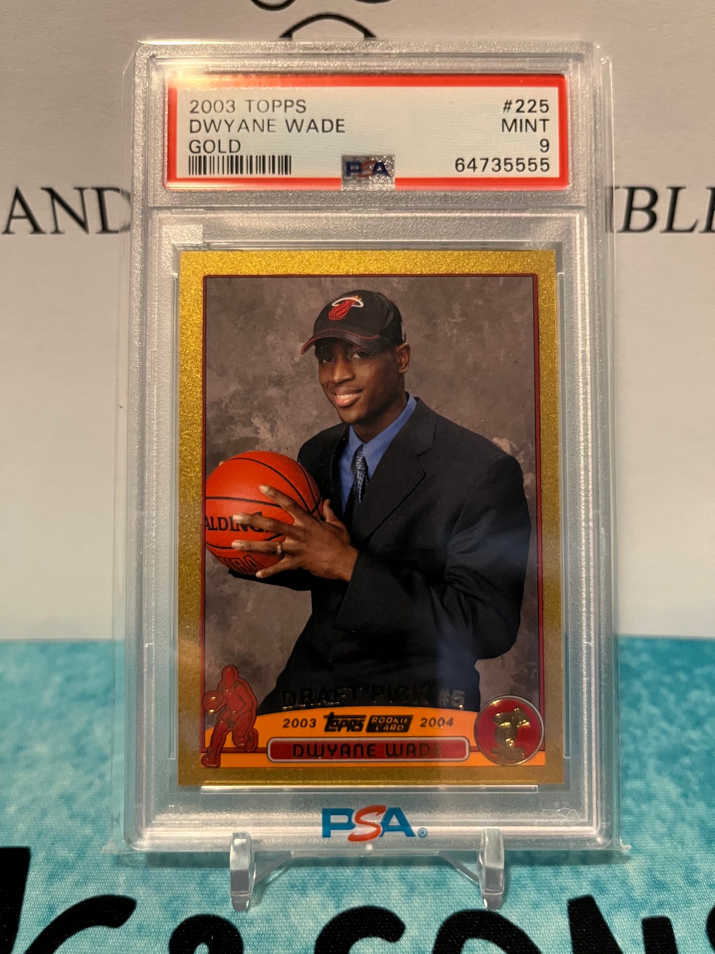 2003-04 TOPPS DWYANE WADE GOLD ROOKIE #225 /99 PSA 9 MINT POP 5