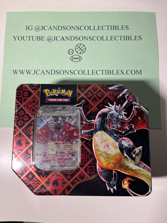 New & Sealed! Pokemon TCG Scarlet & Violet Paldean Fates Shiny Charizard EX Tin