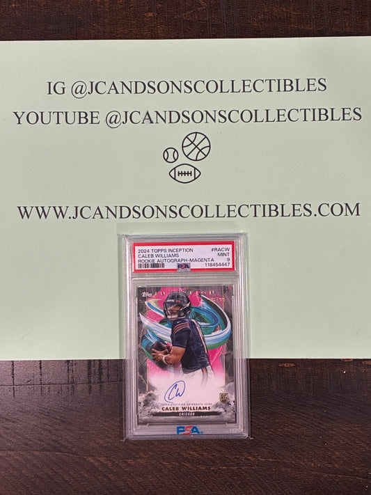 2024 Topps Inception Caleb Williams Rookie Autograph Magenta/99 PSA 9