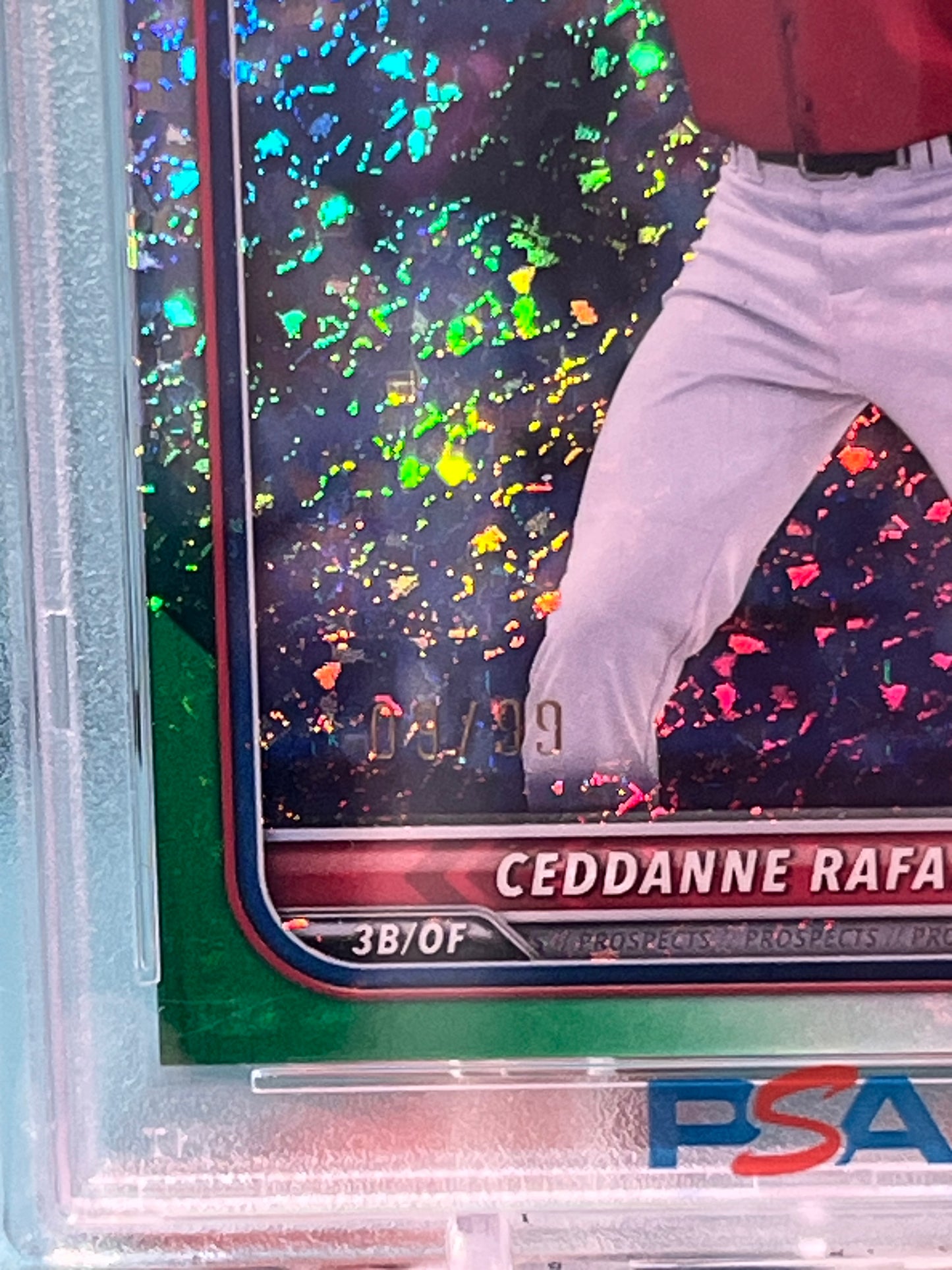 2022 Bowman Chrome Ceddanne Rafaela 1st Green Refractor #/99 PSA 10