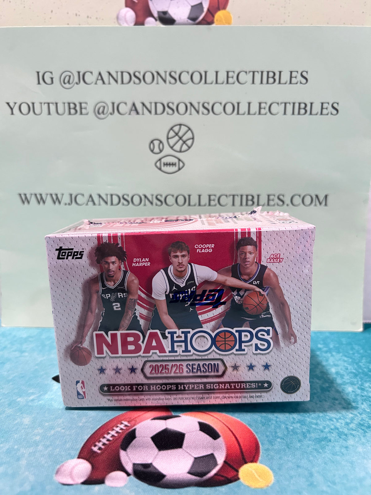 2025-2026 Topps NBA Hoops Basketball Blaster Box Green Parallels Factory Sealed