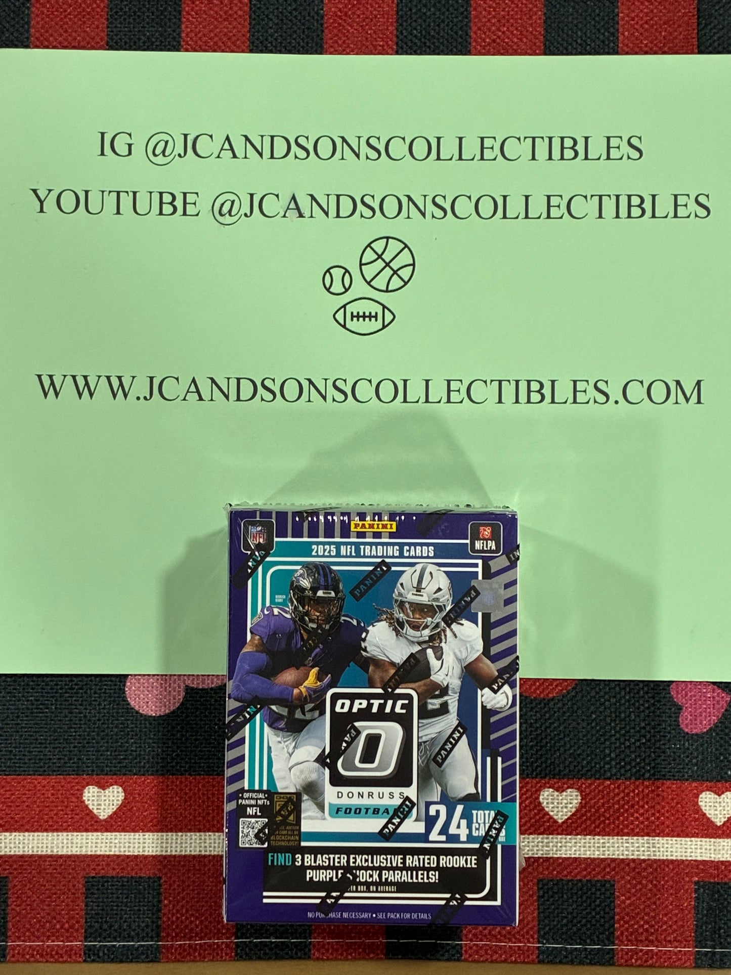 2025 Panini Donruss Optic Football NFL Blaster Box Purple Shock Parallels Sealed