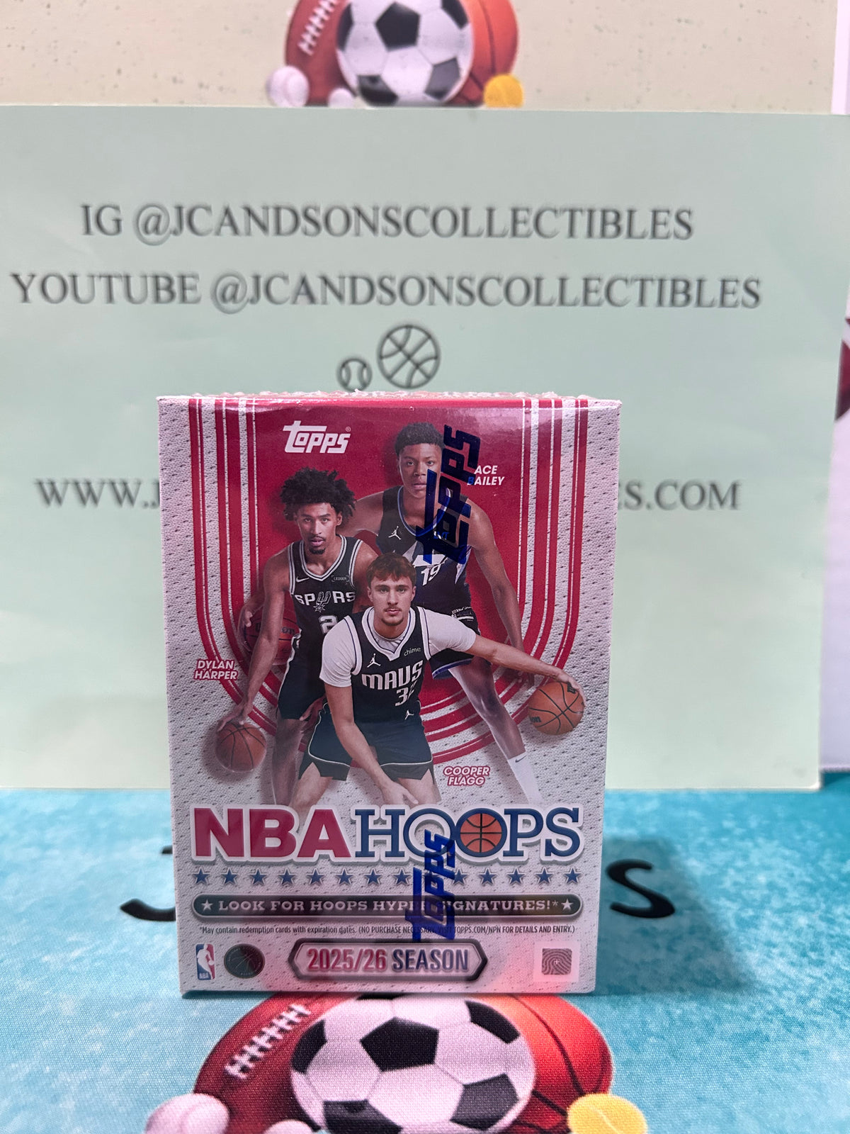 2025-2026 Topps NBA Hoops Basketball Blaster Box Green Parallels Factory Sealed