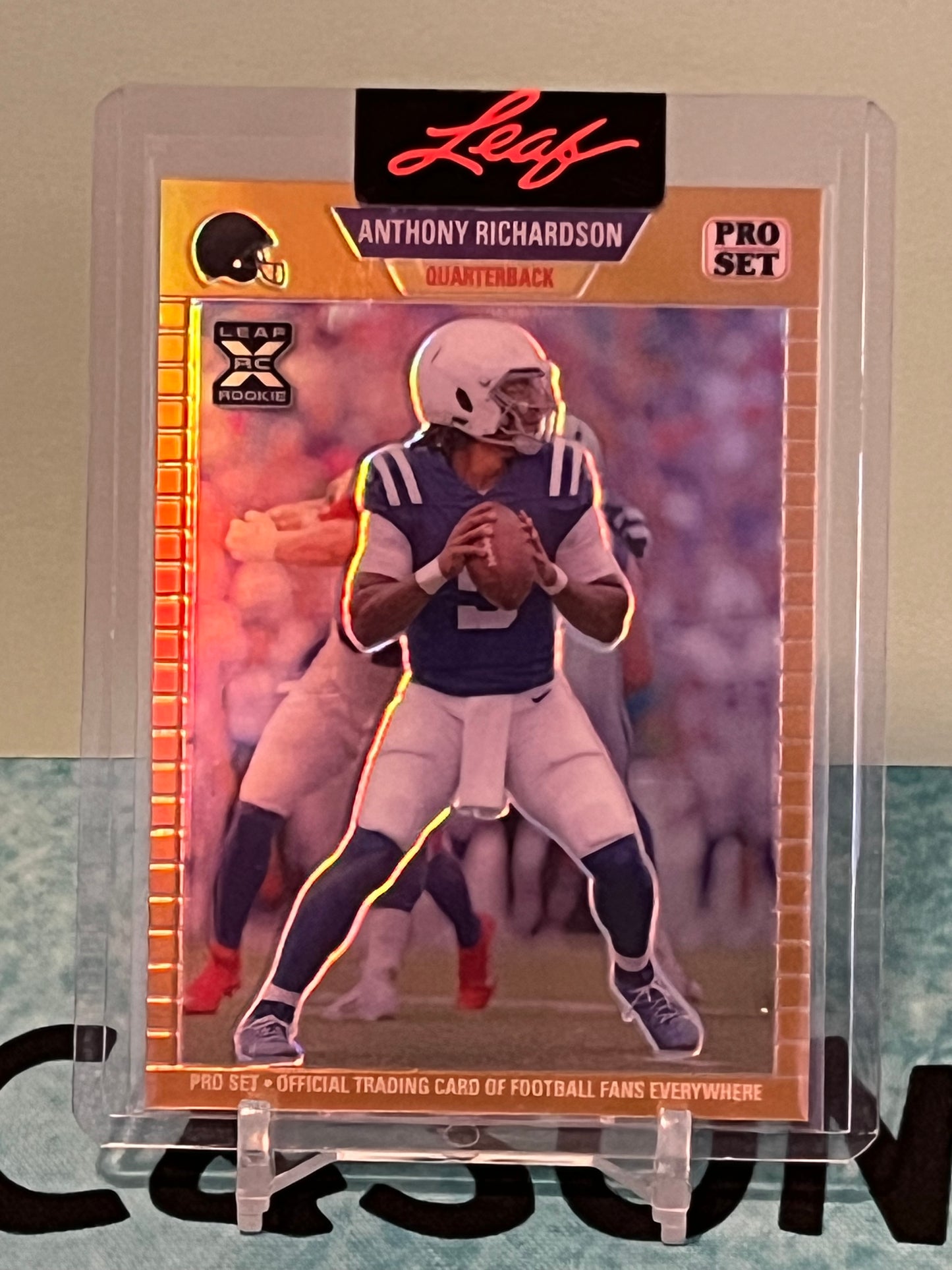 2023 Leaf Pro Set Anthony Richardson #PSG-85 Gold Leaf Rookie RC #/199 Colts