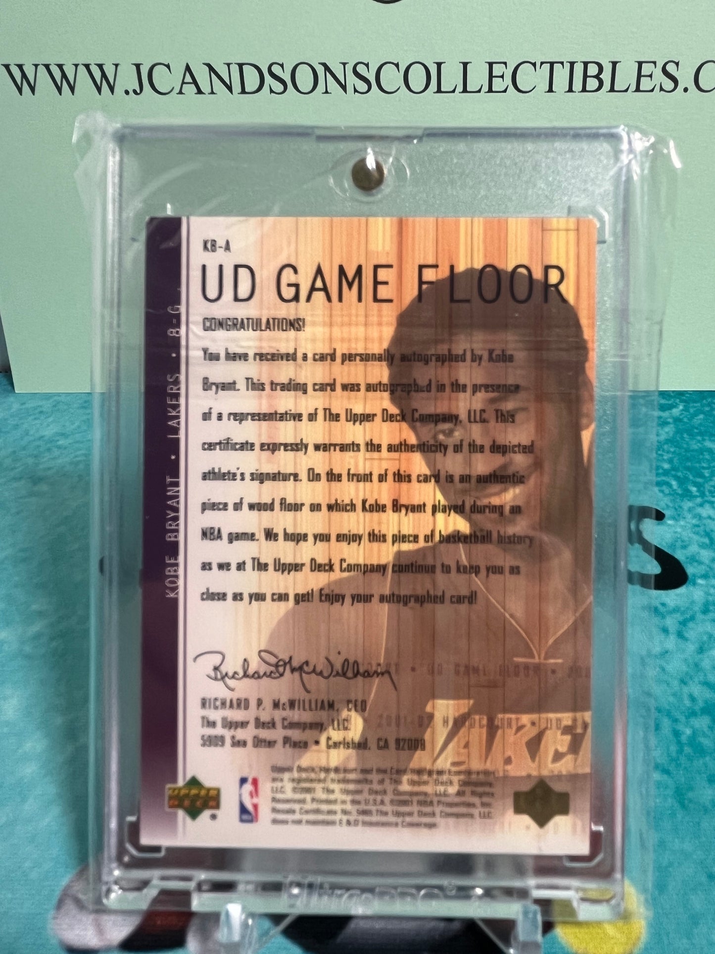 2001-02 UD Game Floor AUTO Kobe Bryant! HOF!! Lakers! KB-A Original Owner