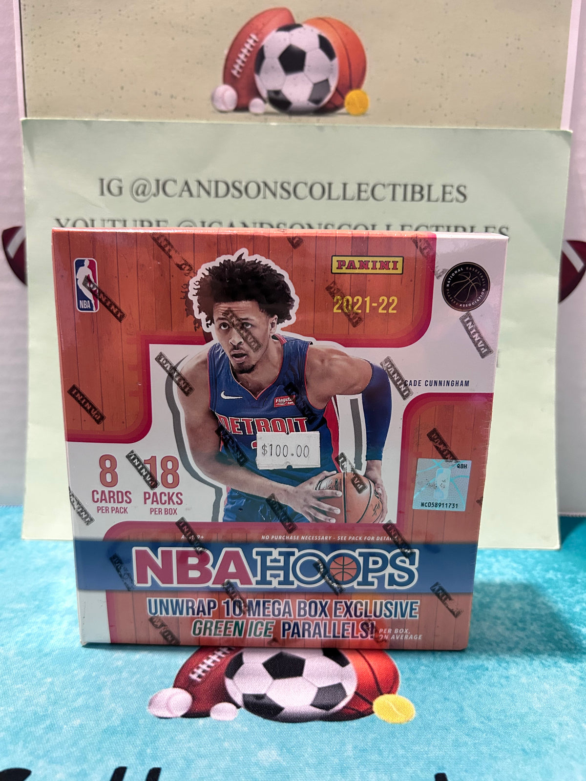 2021-2022 NBA Hoops Basketball Sealed Mega Box Green Ice Parallels Factory Sealed