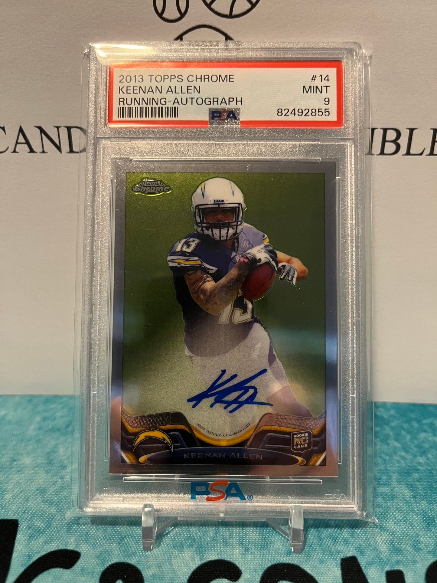 2013 Topps Chrome Keenan Allen Running Autograph /600 PSA 9 Low Pop 24