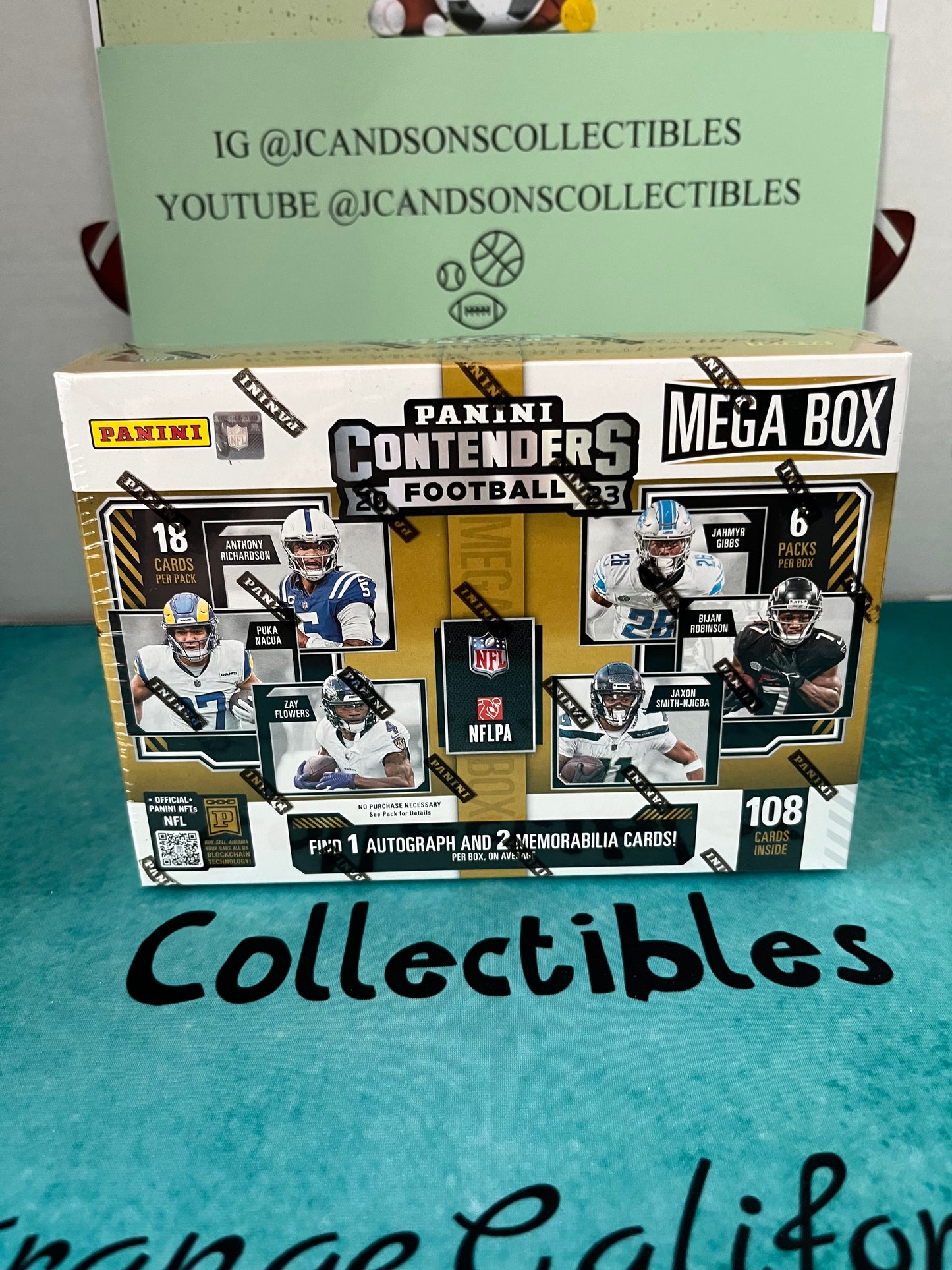 2023 Panini NFL Contenders Football Mega Box Factory Sealed 1 AUTO 2 MEM