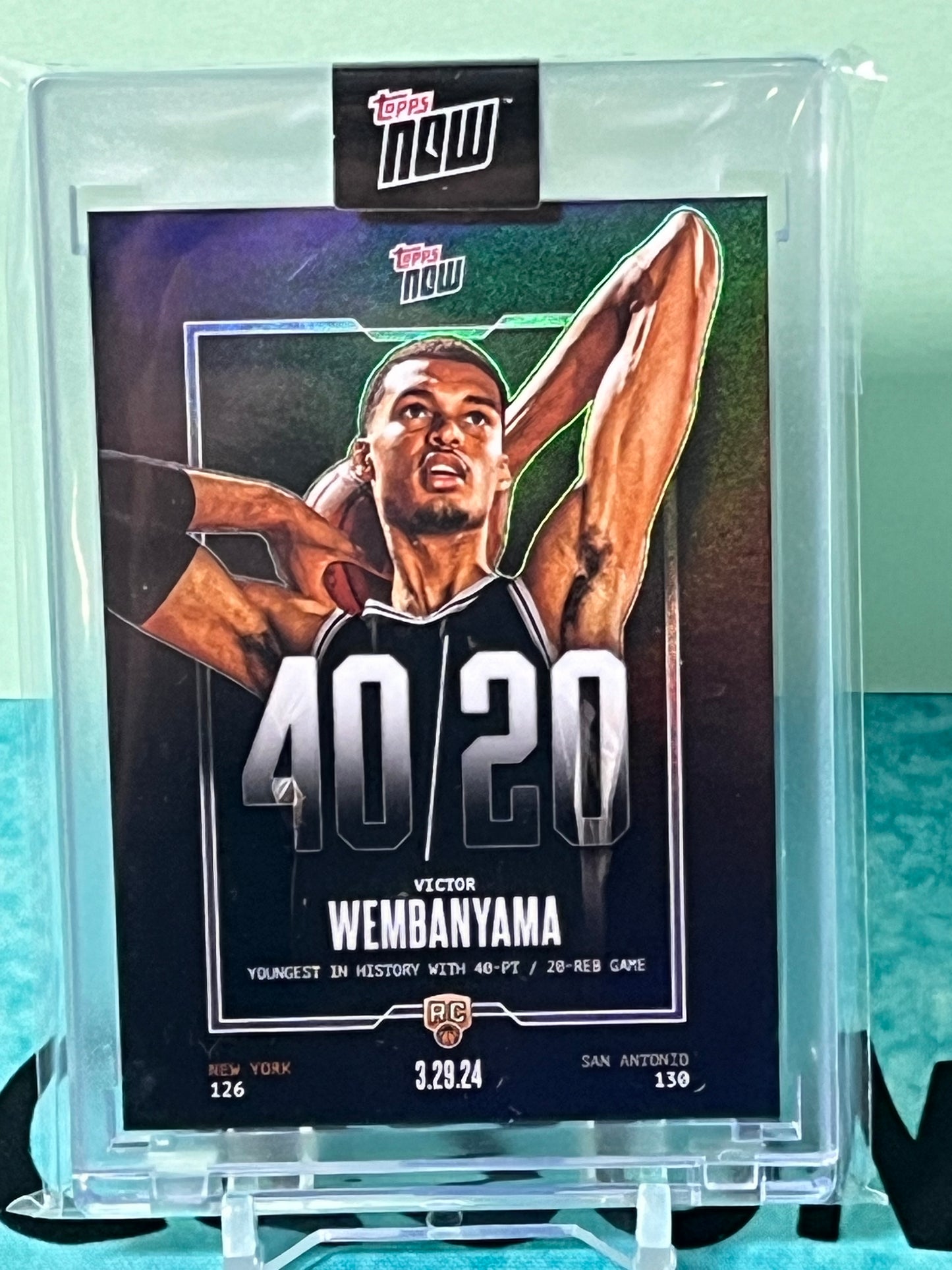 2023-24 Topps Now Victor Wembanyama Youngest 40/20 Rookie Basketball Card VW-5