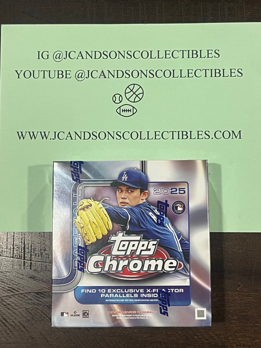 2025 Topps Chrome MLB Baseball Factory Sealed Mega Box