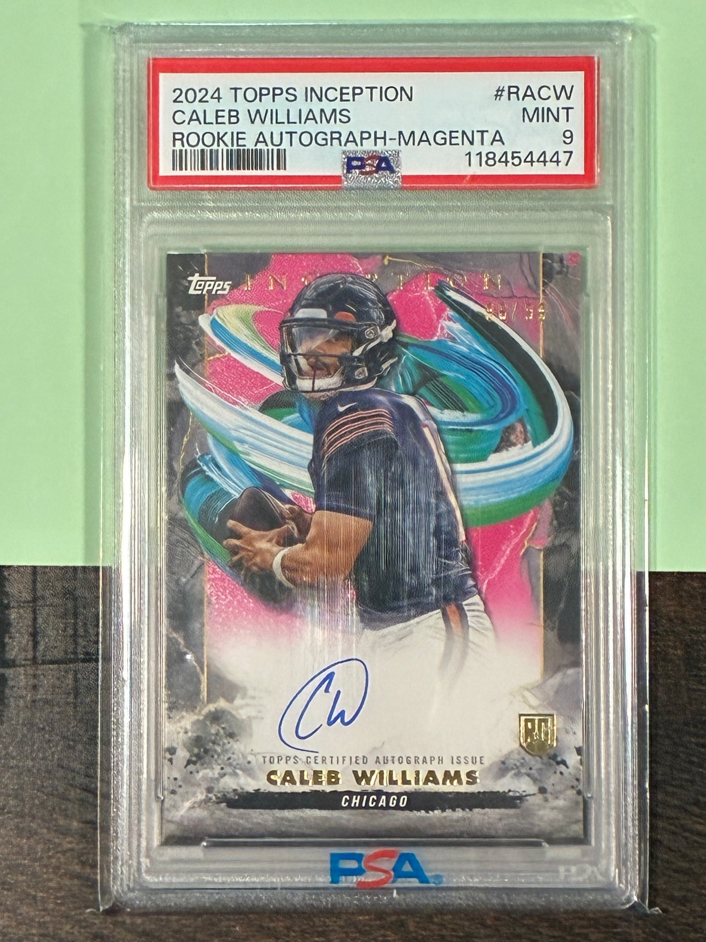 2024 Topps Inception Caleb Williams Rookie Autograph Magenta/99 PSA 9