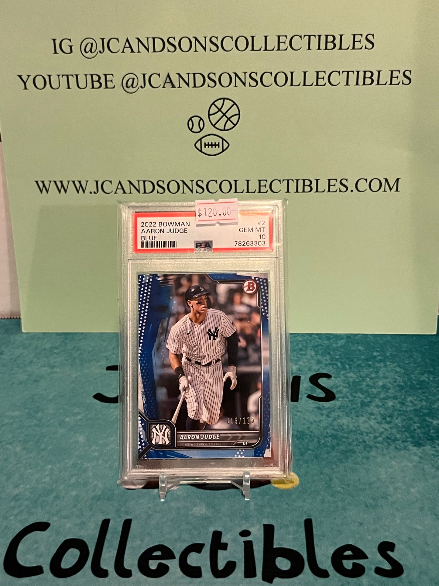 2022 Bowman Aaron Judge Blue /125 PSA 10