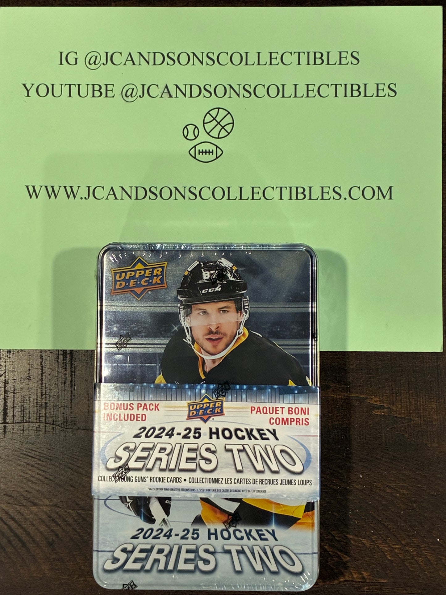 2024-25 NHL UPPER DECK SERIES 2 Hockey Factory Sealed Tin Box 99 Cards