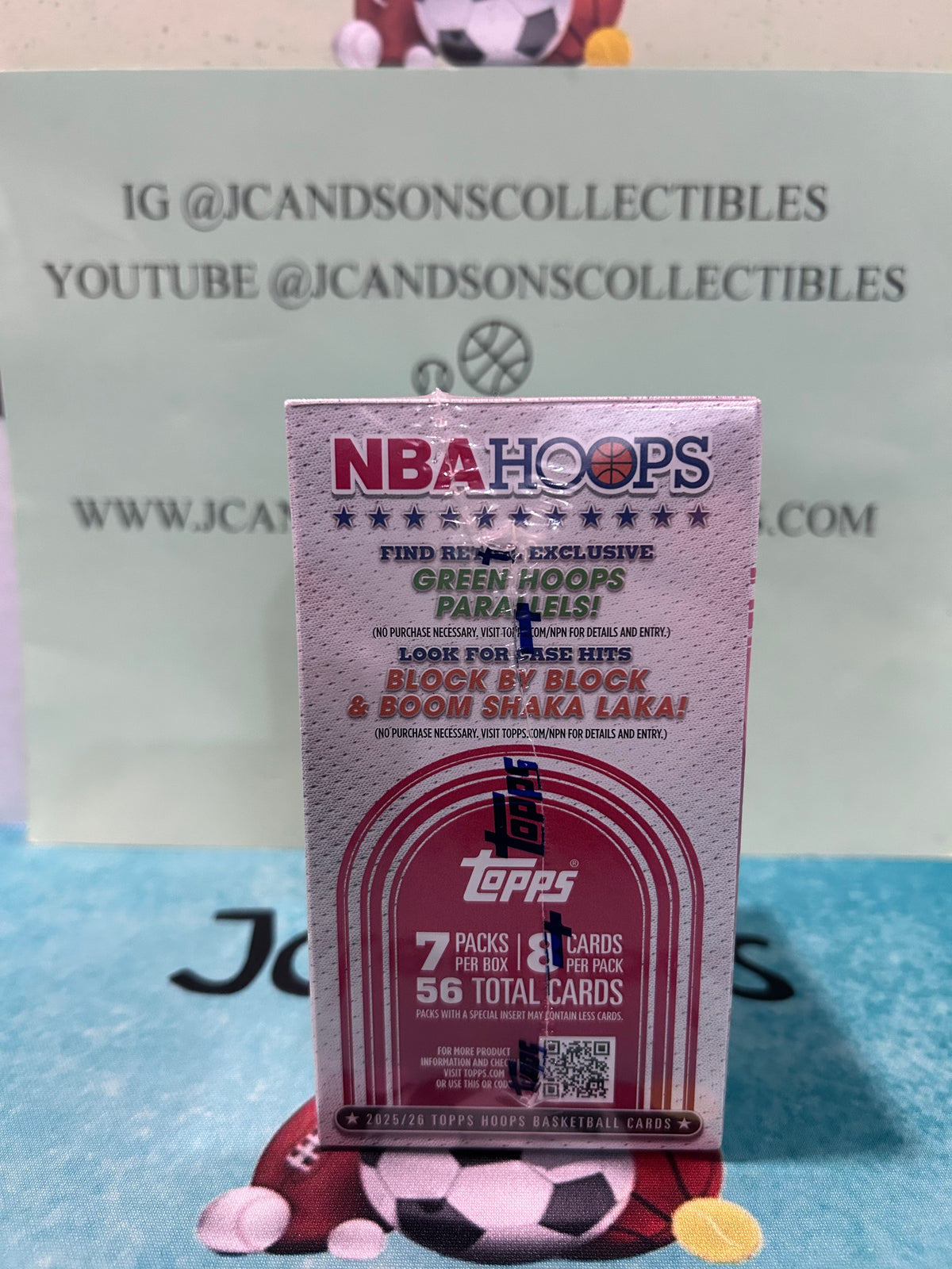2025-2026 Topps NBA Hoops Basketball Blaster Box Green Parallels Factory Sealed