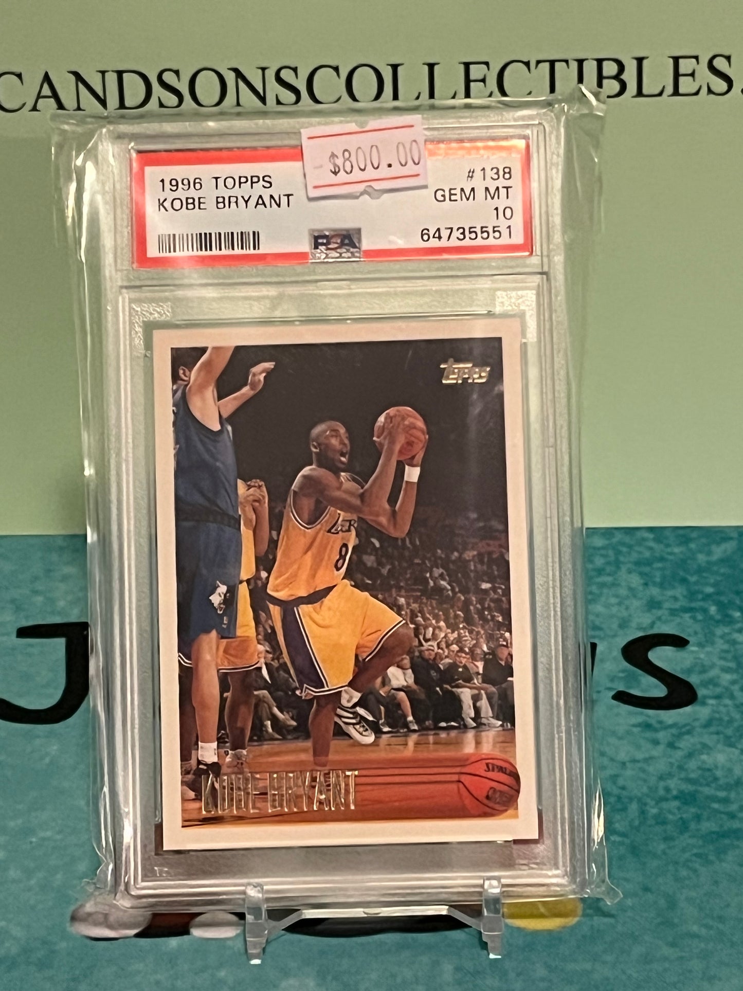 Kobe Bryant 1996 Topps Rookie Card #138 PSA 10 Gem Mint