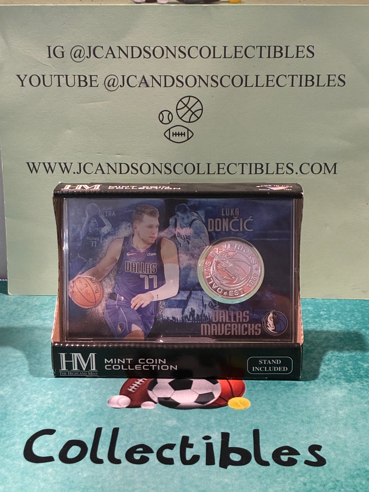 Luka Doncic Highland Mint Silver Plated Coin Dallas Mavericks Limited Edition only 5000 made