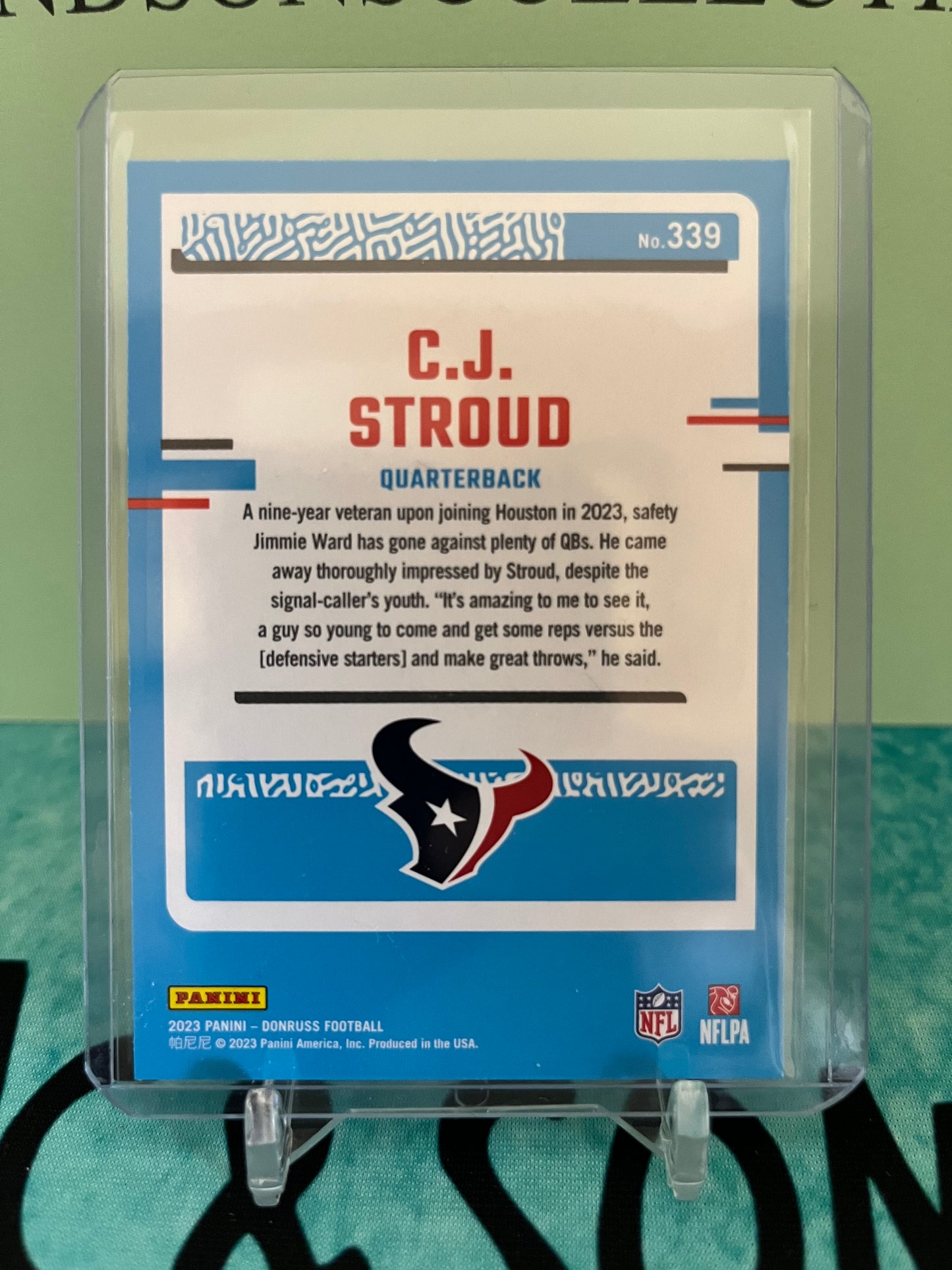 2023 Panini Donruss  Rated Rookie #339 C.J. Stroud RC - Houston Texans